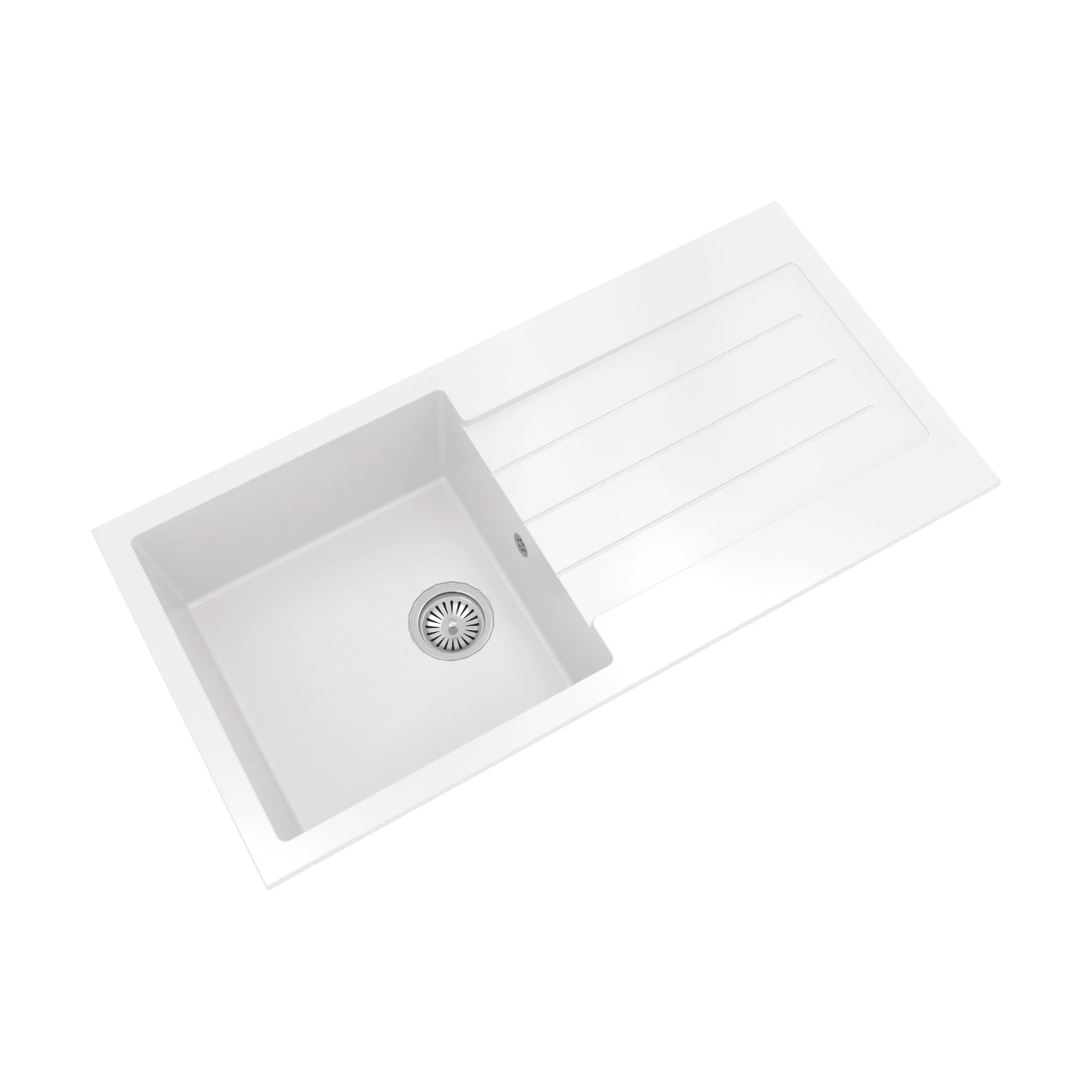 100cm Composite Inset Kitchen Sink with Overflow & Drainer - Available in Multiple Colours - Image 13
