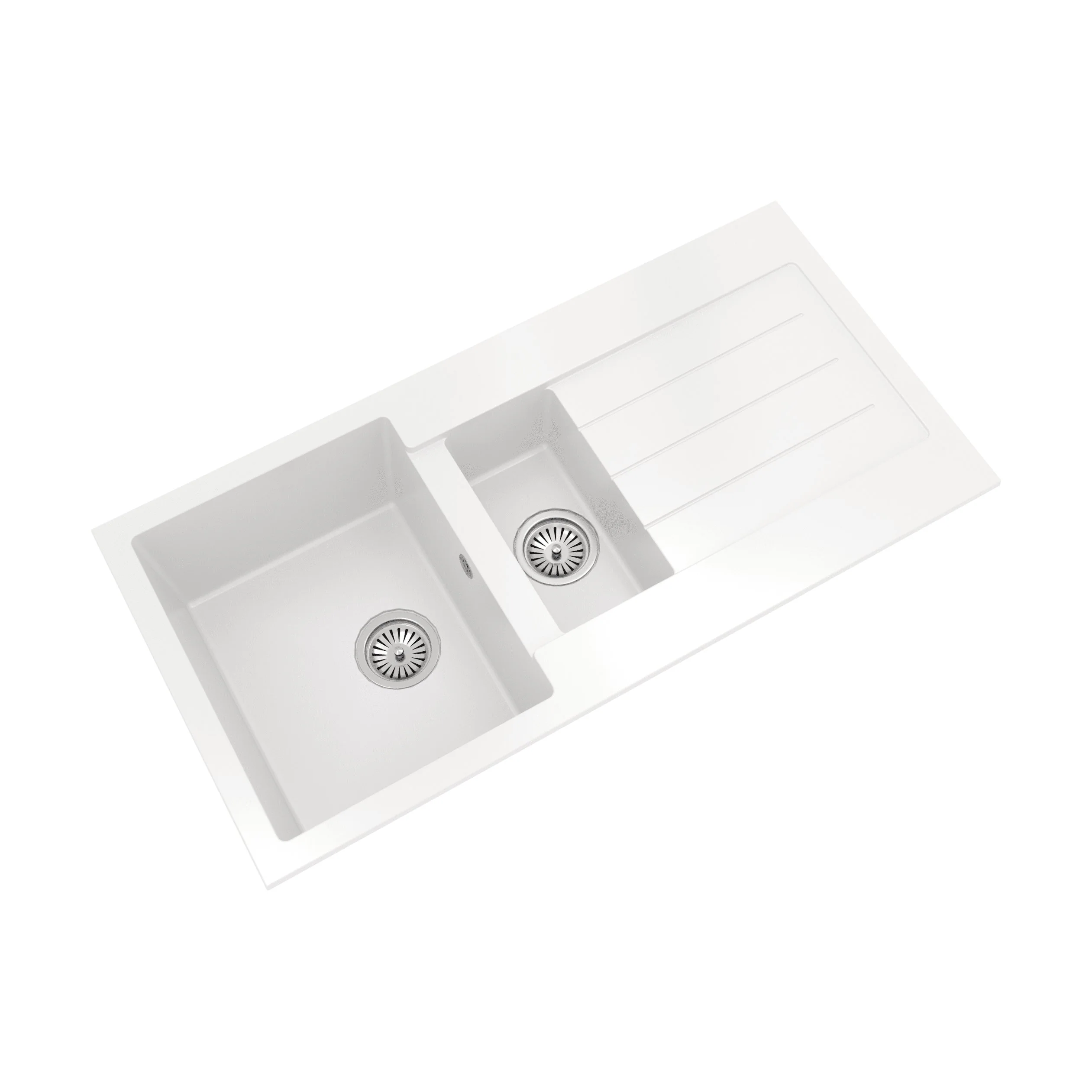 100cm Composite Inset Kitchen Sink with Overflow & Drainer - Available in Multiple Colours - Image 14