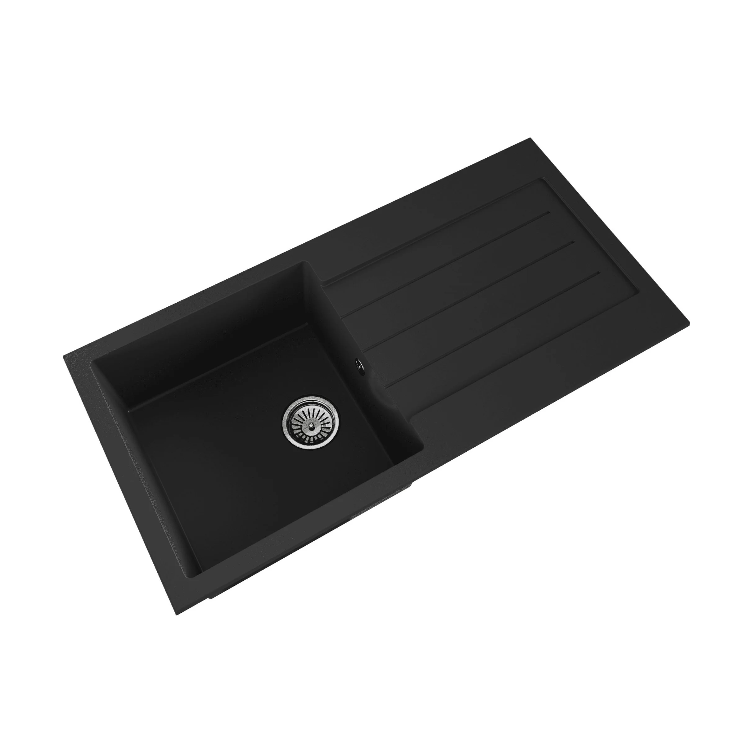 100cm Composite Inset Kitchen Sink with Overflow & Drainer - Available in Multiple Colours - Image 17