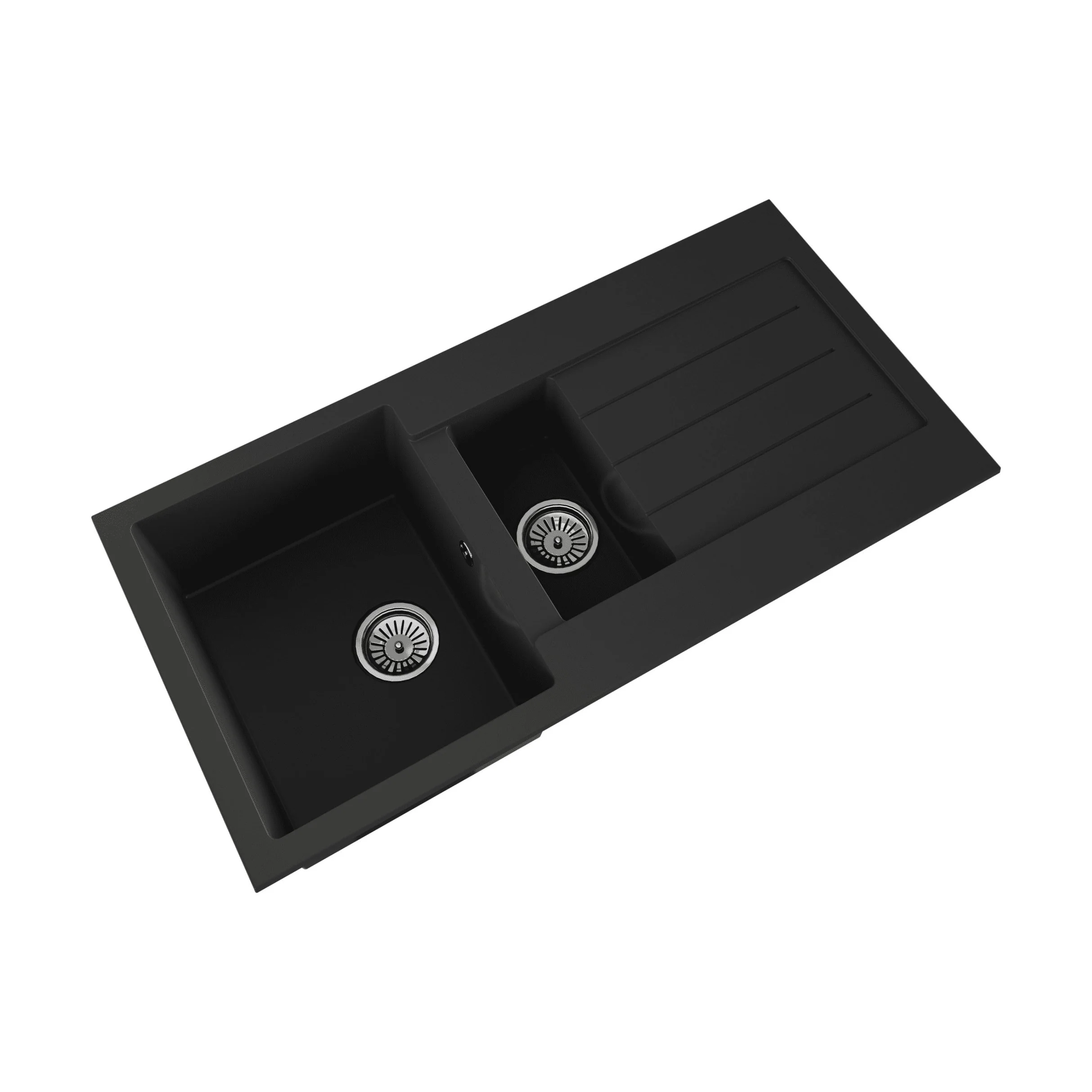 100cm Composite Inset Kitchen Sink with Overflow & Drainer - Available in Multiple Colours - Image 18