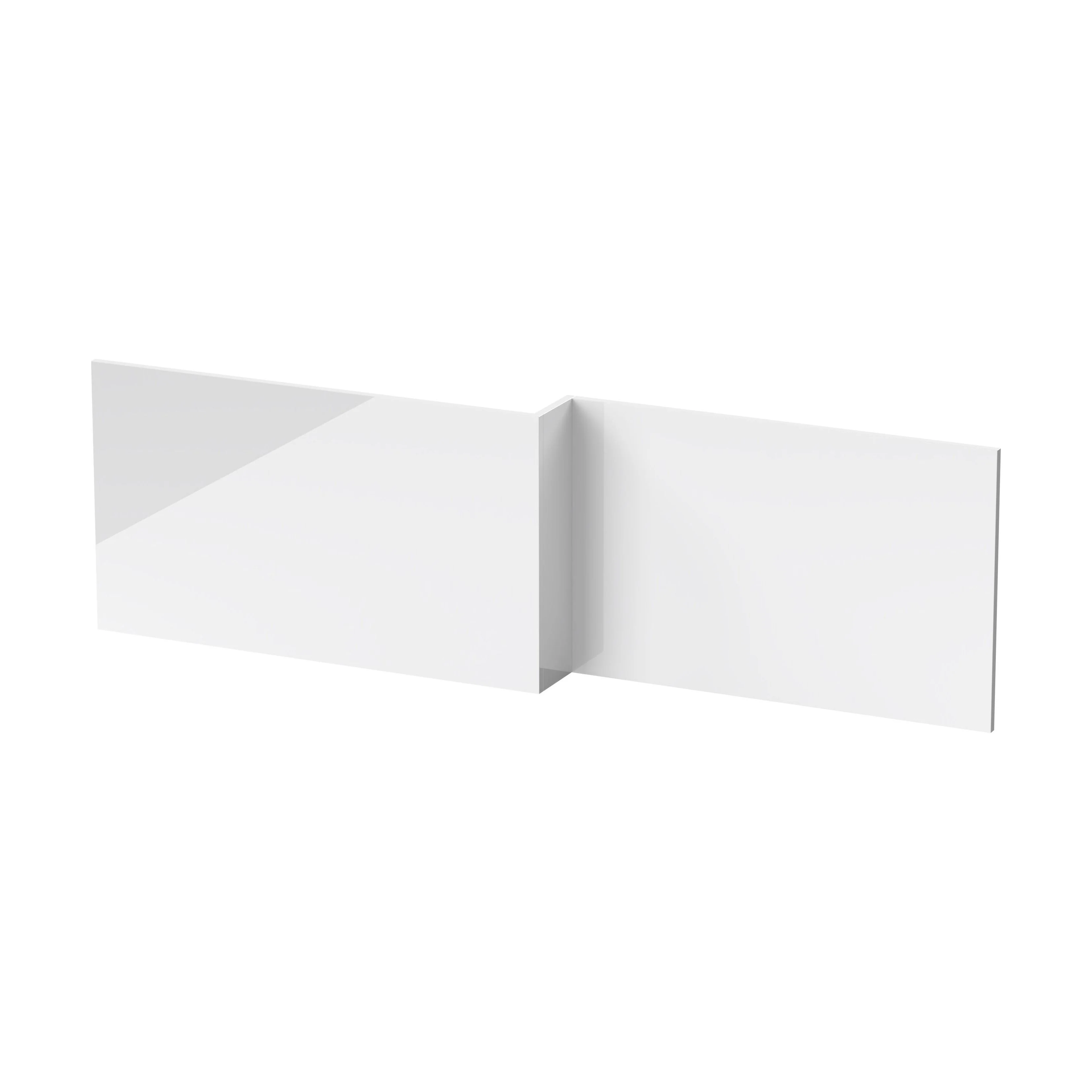 1700mm Waterproof Square Shower Bath Front Panel - Gloss White - Image 3