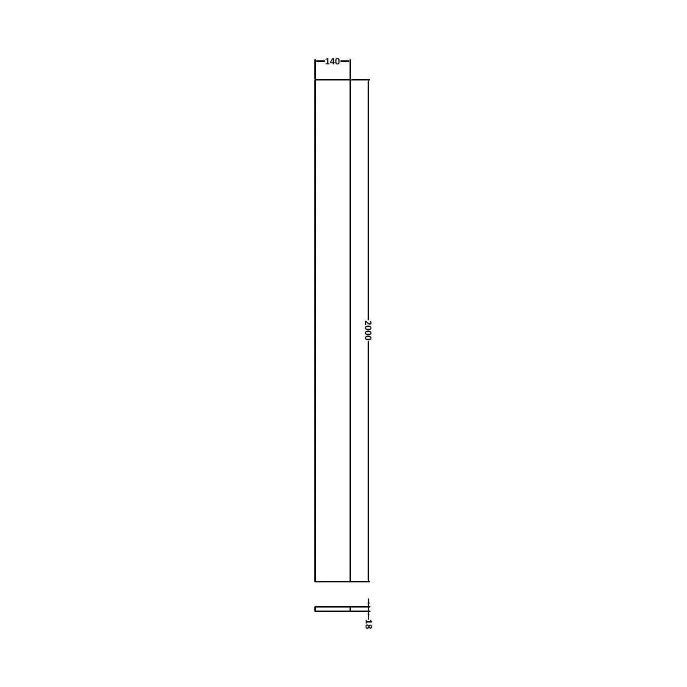 2m Continuous Plinth 2000x140x18mm - Image 2
