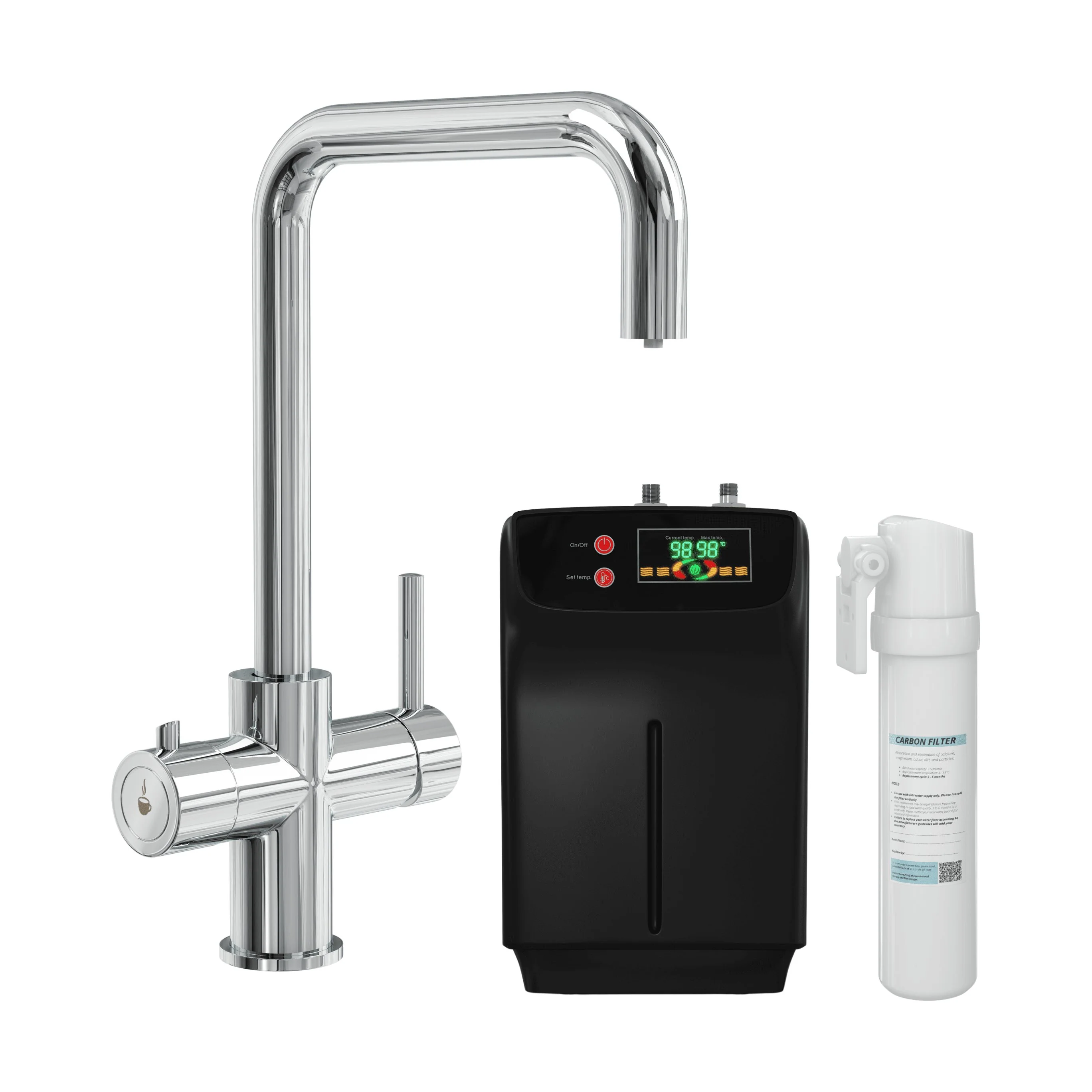 Fulford 3 in 1 Boiling Water Tap Kit, Instant Hot Water Tap with Dual Lever Handles, Tank and Filter - Choice of Colour - Image 11