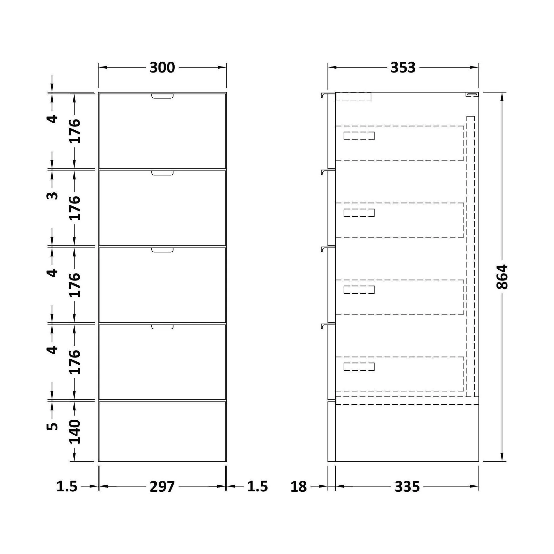 300 Drawer Unit GLWHT - Image 2