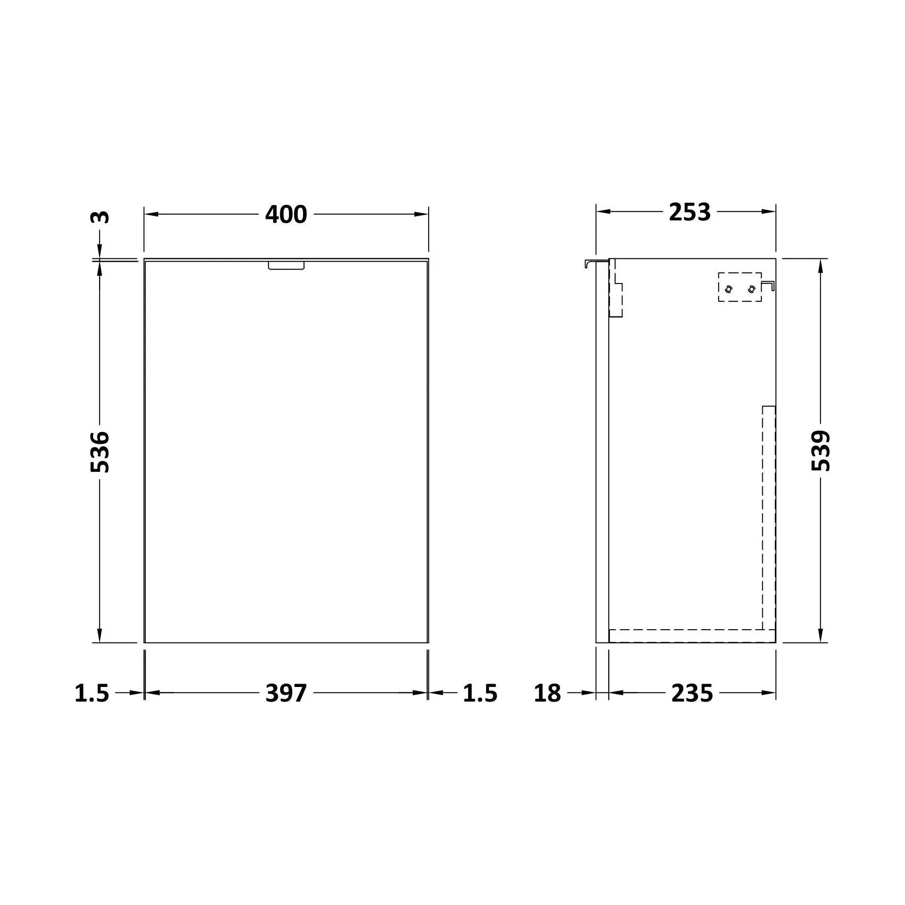 400 1-Door Wall Hung Unit (255MM) - Image 2