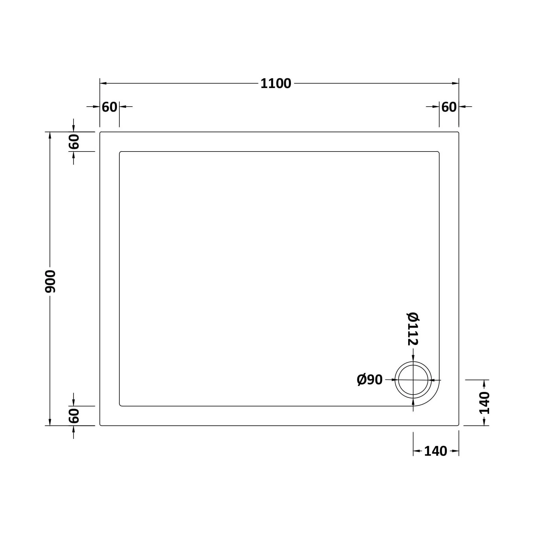 Balterley Shower Tray Modern Rectangular 40mm Profile Slimline, White or Grey - Multiple Sizes Available - Image 154