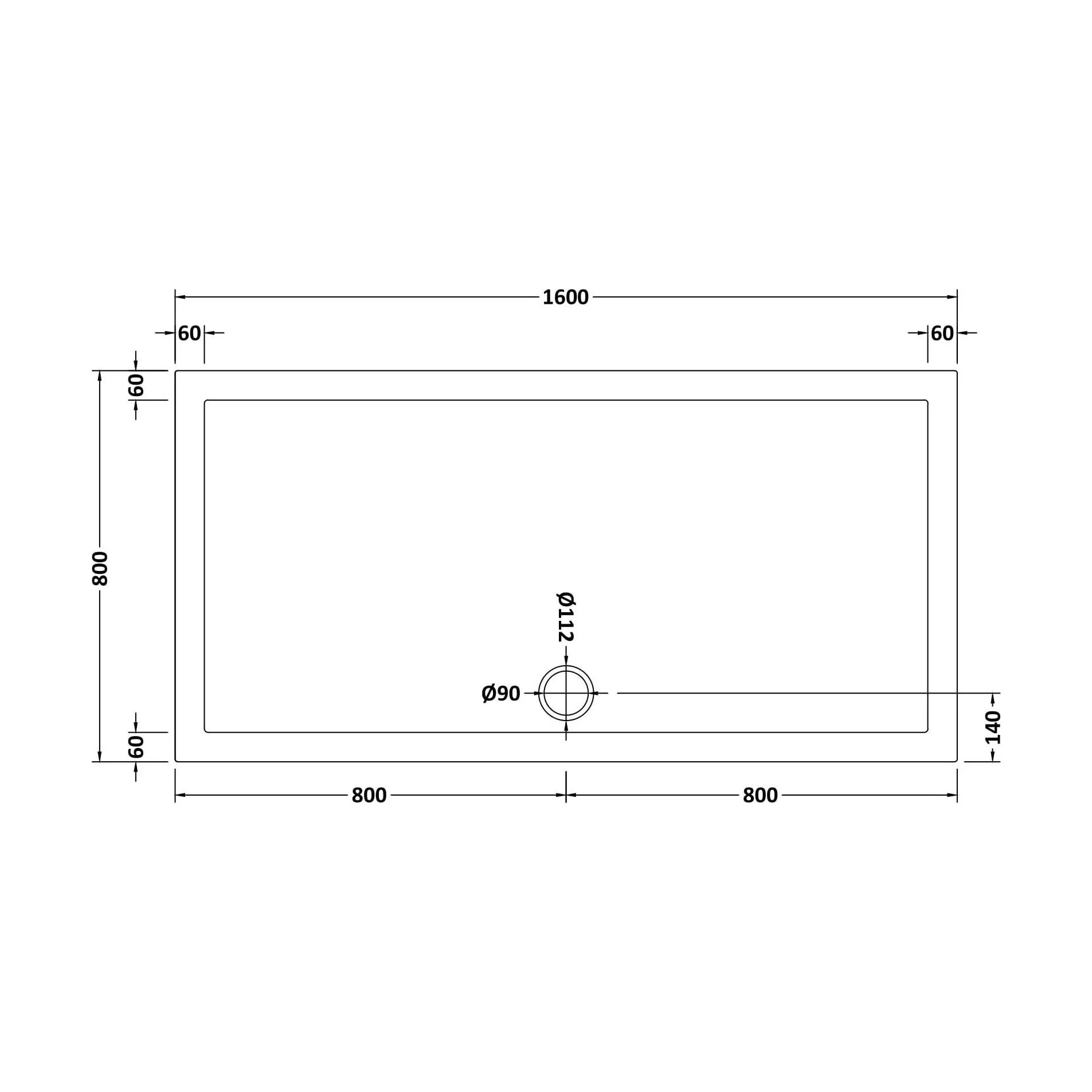 Balterley Shower Tray Modern Rectangular 40mm Profile Slimline, White or Grey - Multiple Sizes Available - Image 170
