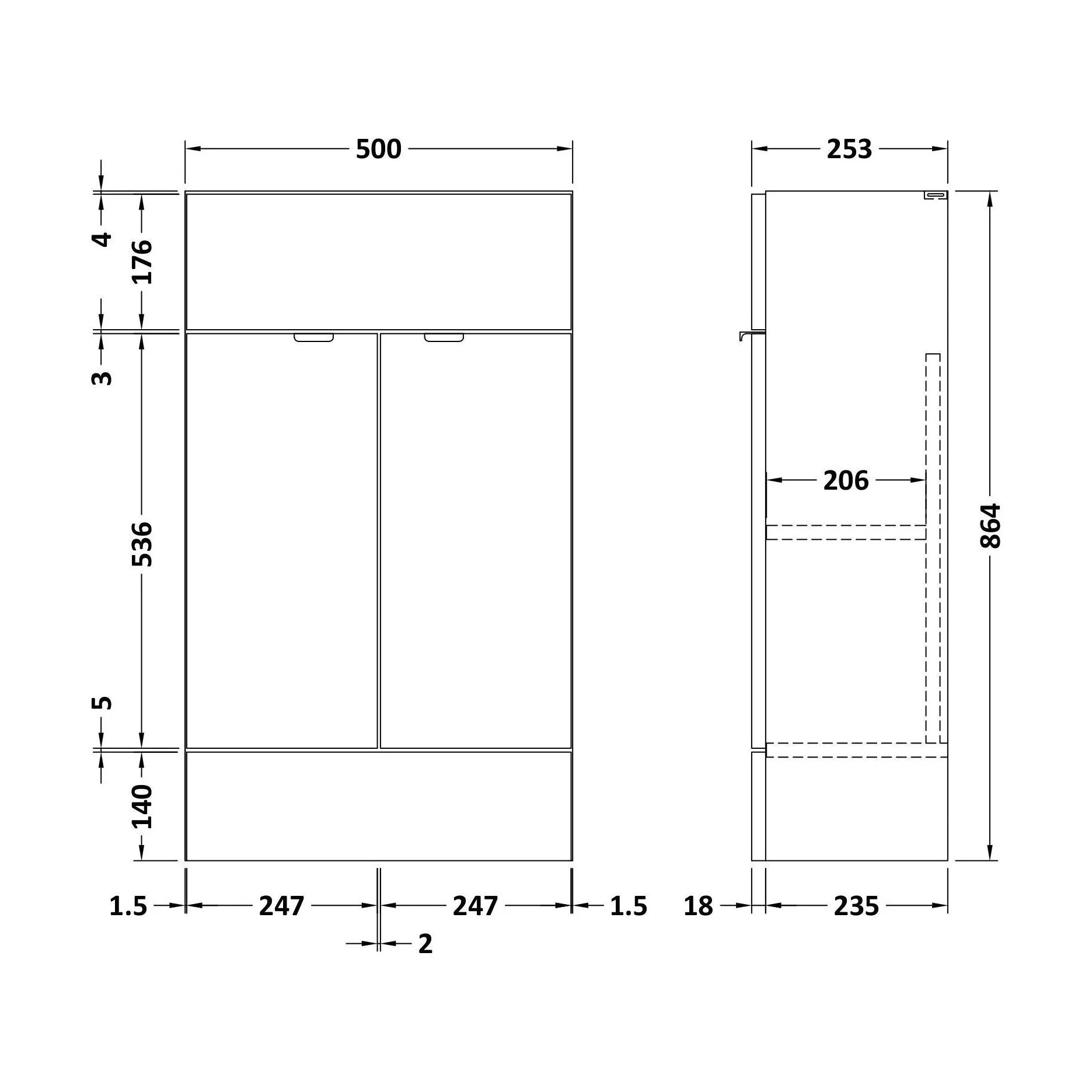 500 Vanity Unit Compact - Image 2