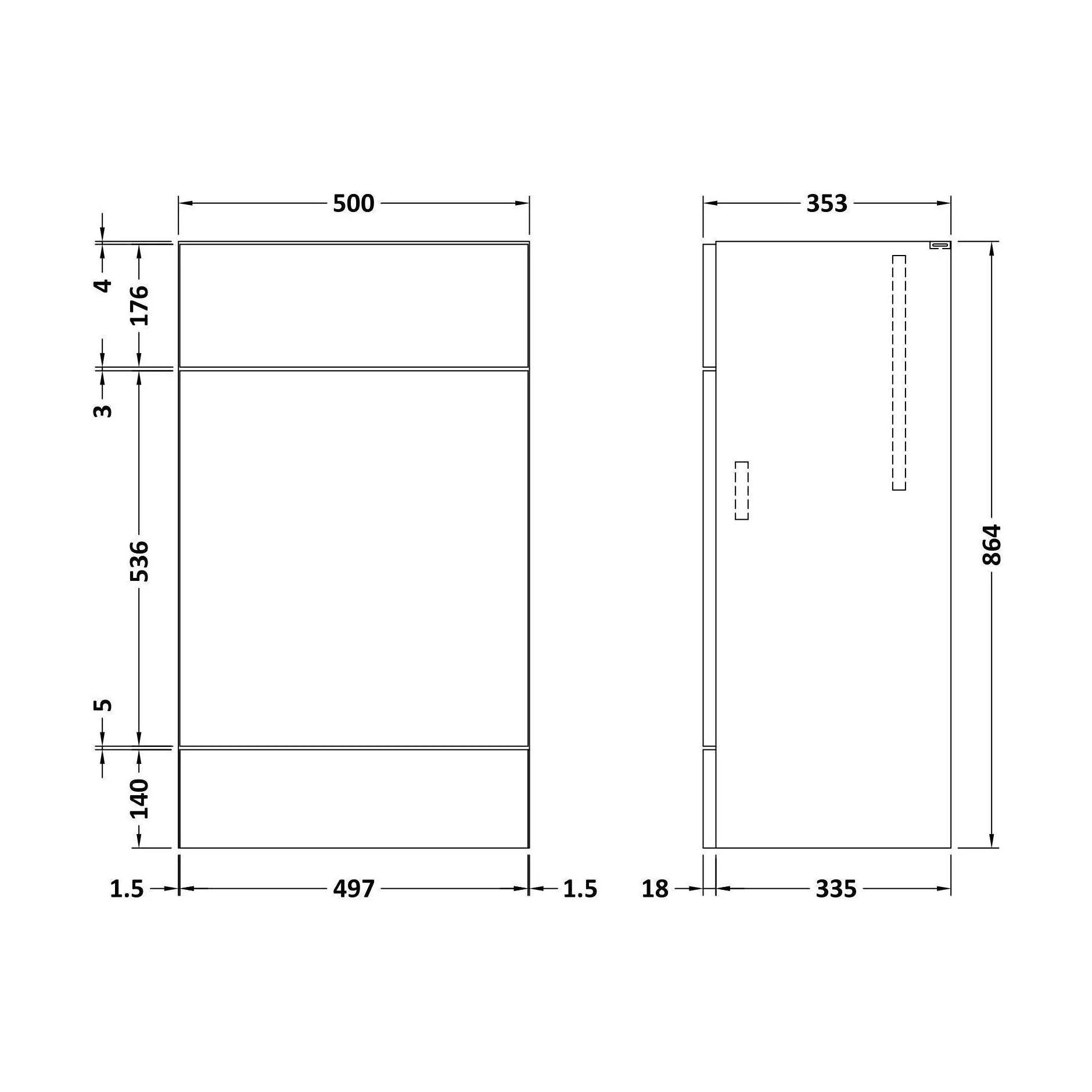 500 WC Unit (355mm Deep) - Image 2