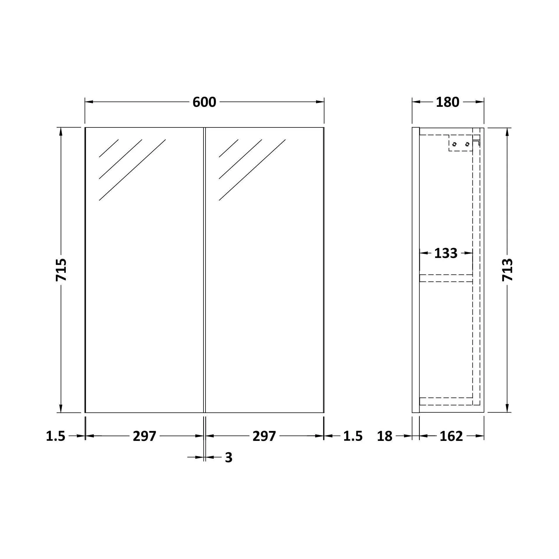 600 Mirror Unit 50/50 - Image 2