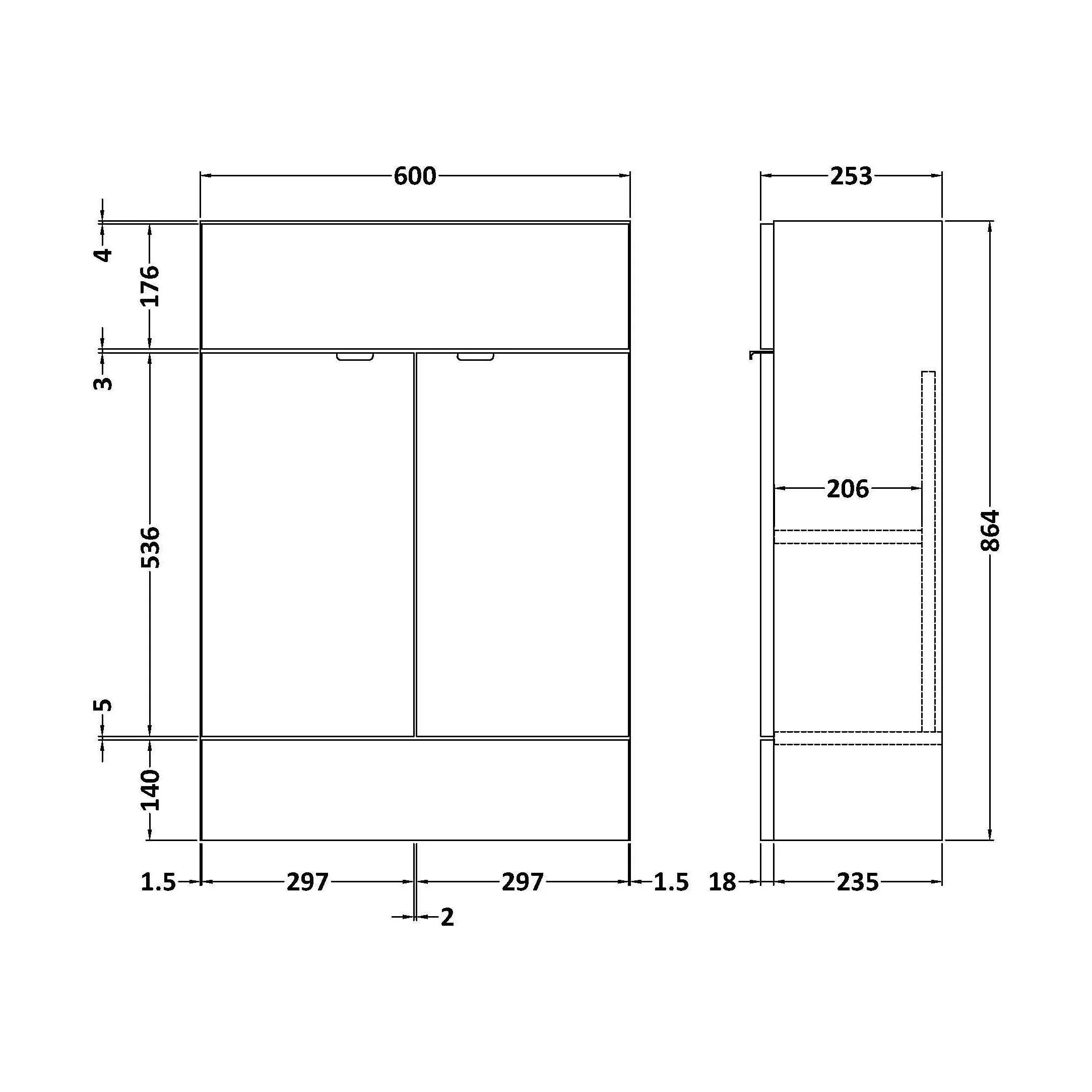 600 Vanity Unit Compact - Image 2