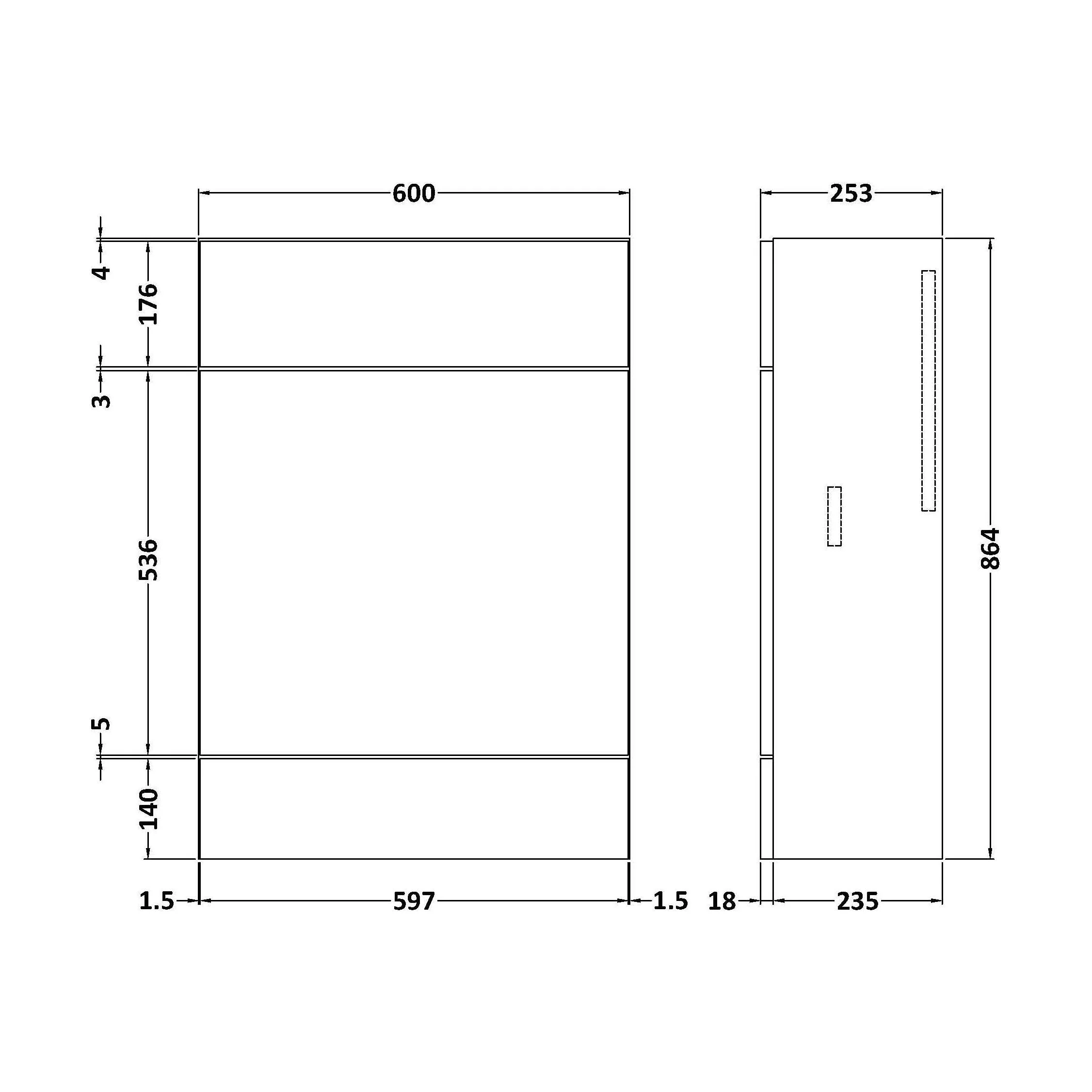 600 WC Unit (255mm Deep) - Image 2
