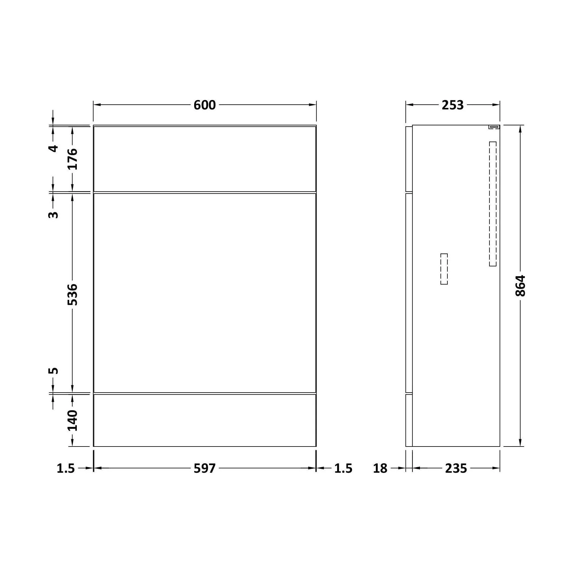 600 WC Unit (255mm Deep) - Image 2