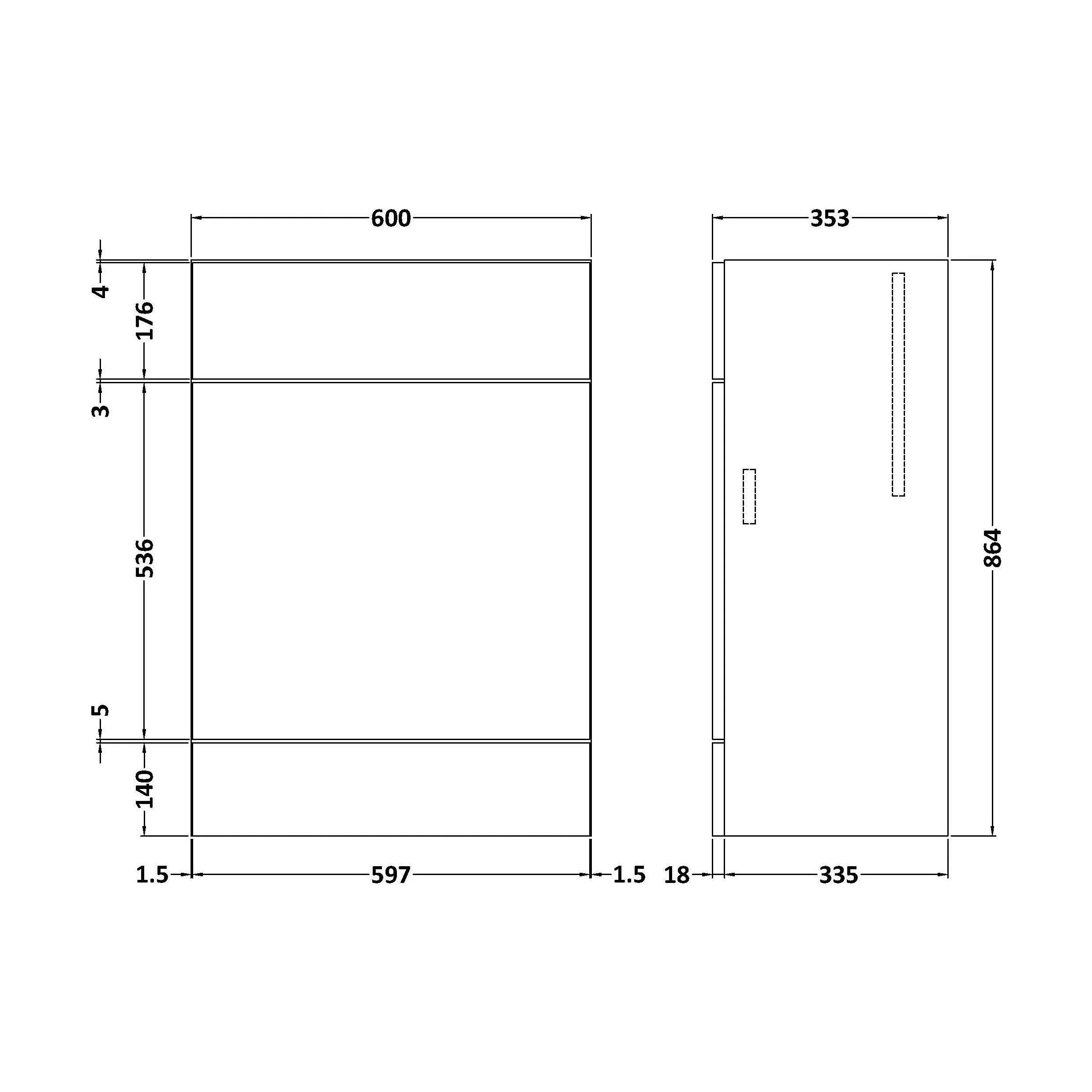 600 WC Unit (355mm Deep) - Image 2