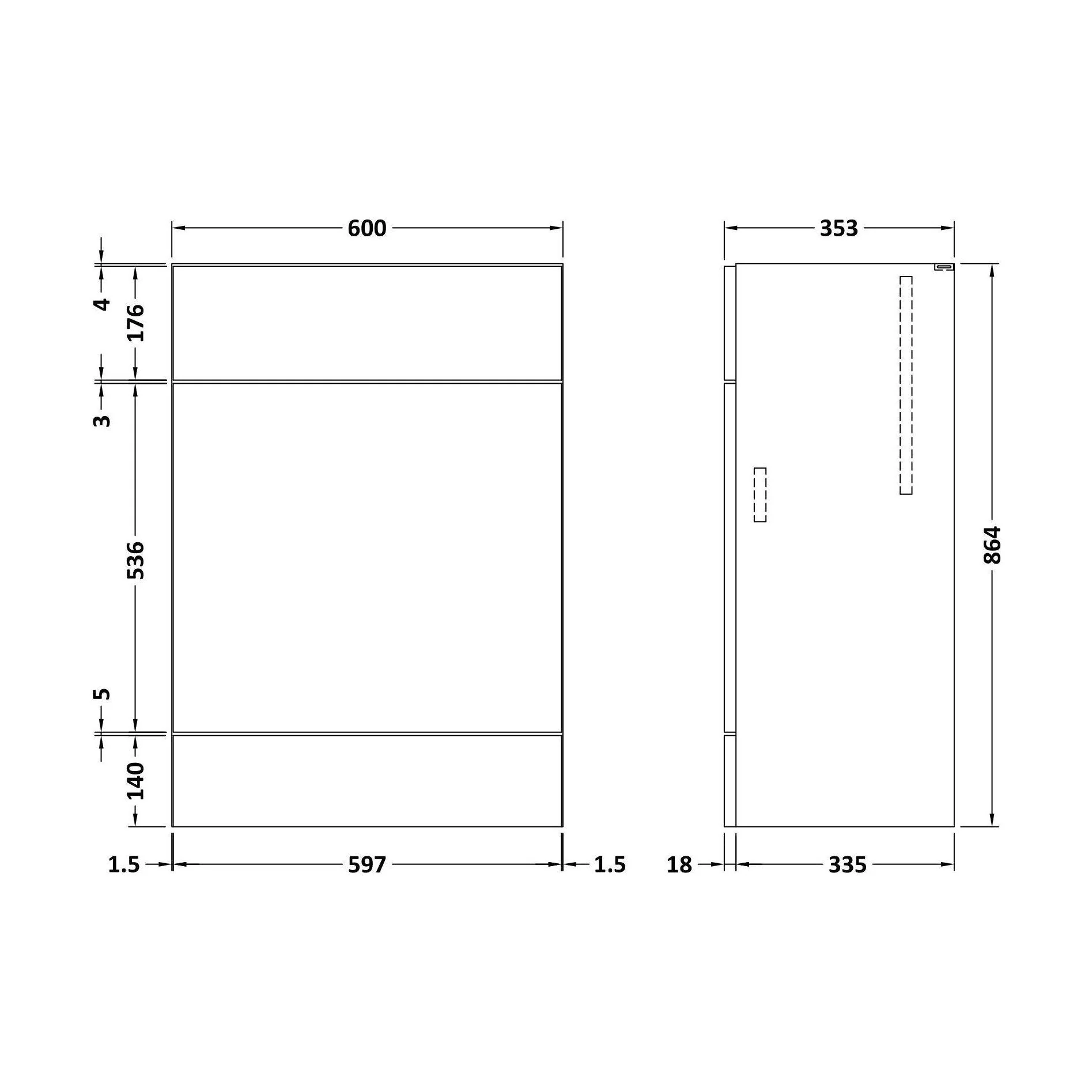 600 WC Unit (355mm Deep) - Image 2