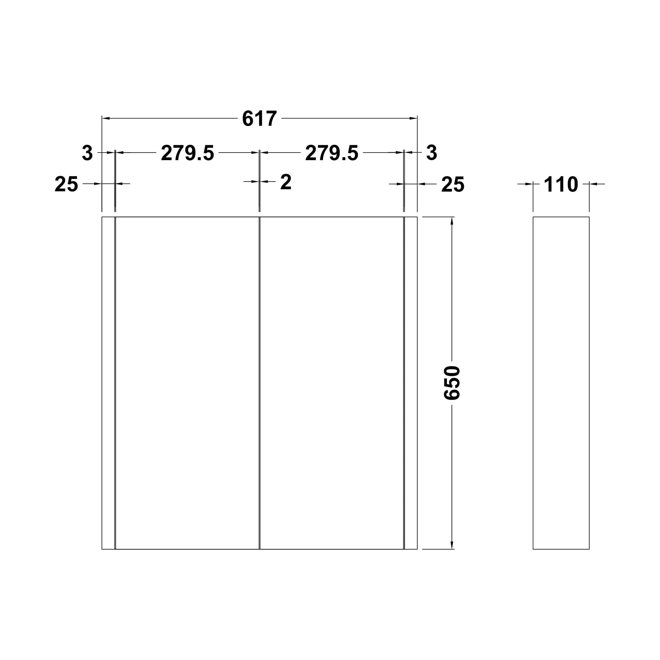 600mm Mirror Cabinet GLWHITE - Image 2