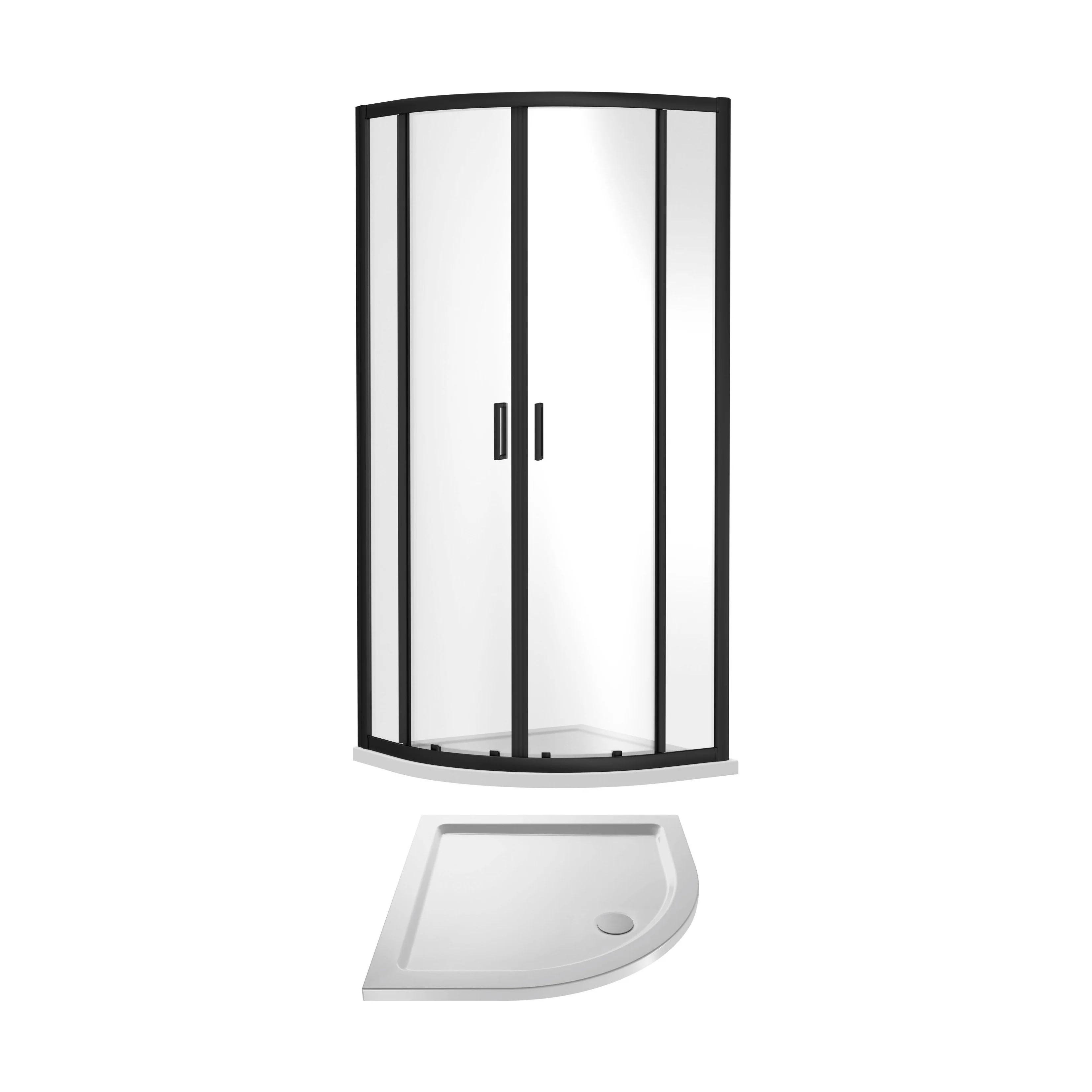 Almington 6mm Toughened Safety Glass Quadrant Shower Enclosure and Resin Shower Tray - Choice of Size and Finish - Image 3