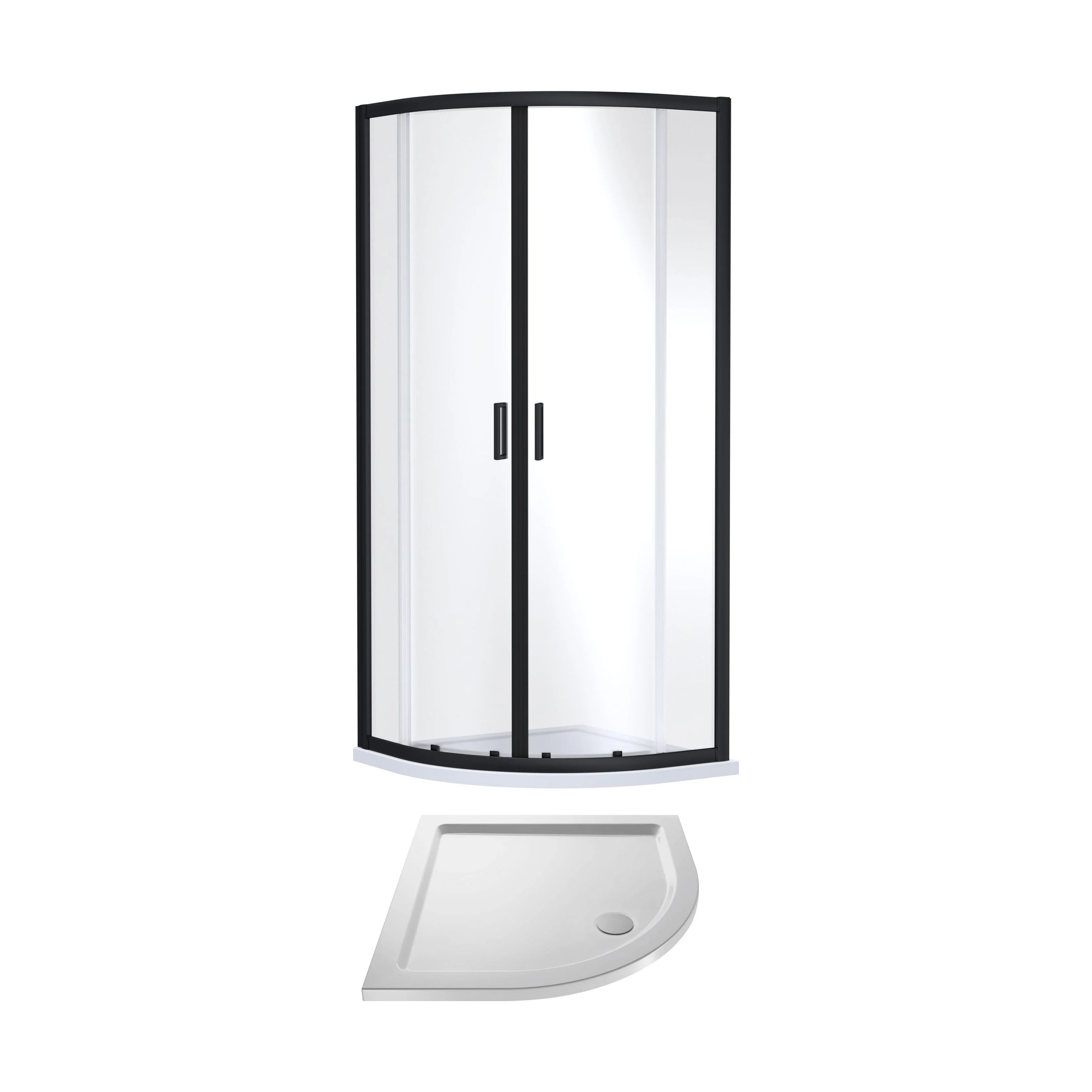 Almington 6mm Toughened Safety Glass Quadrant Shower Enclosure and Resin Shower Tray - Choice of Size and Finish - Image 6