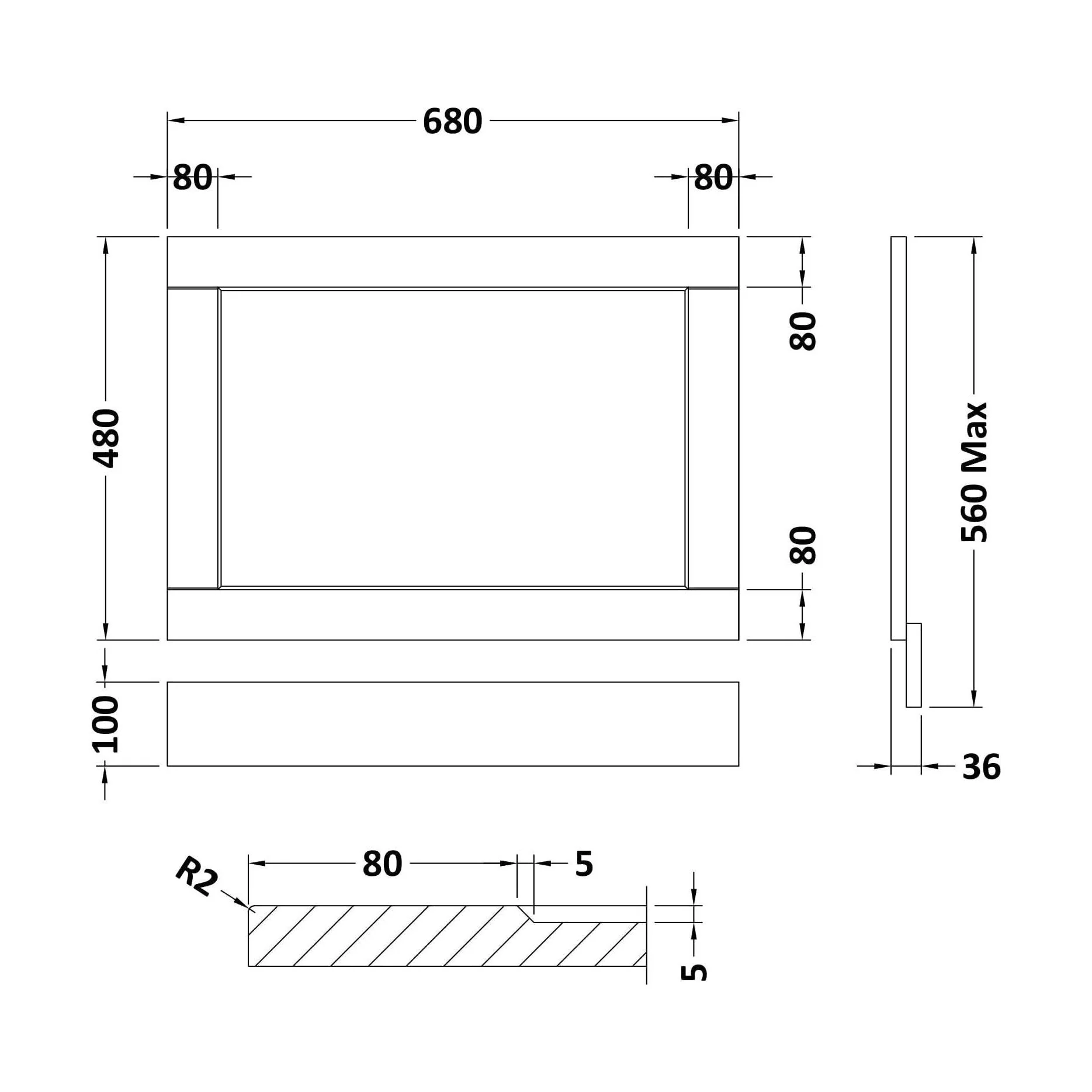 700mm End Panel WGBLUE - Image 2