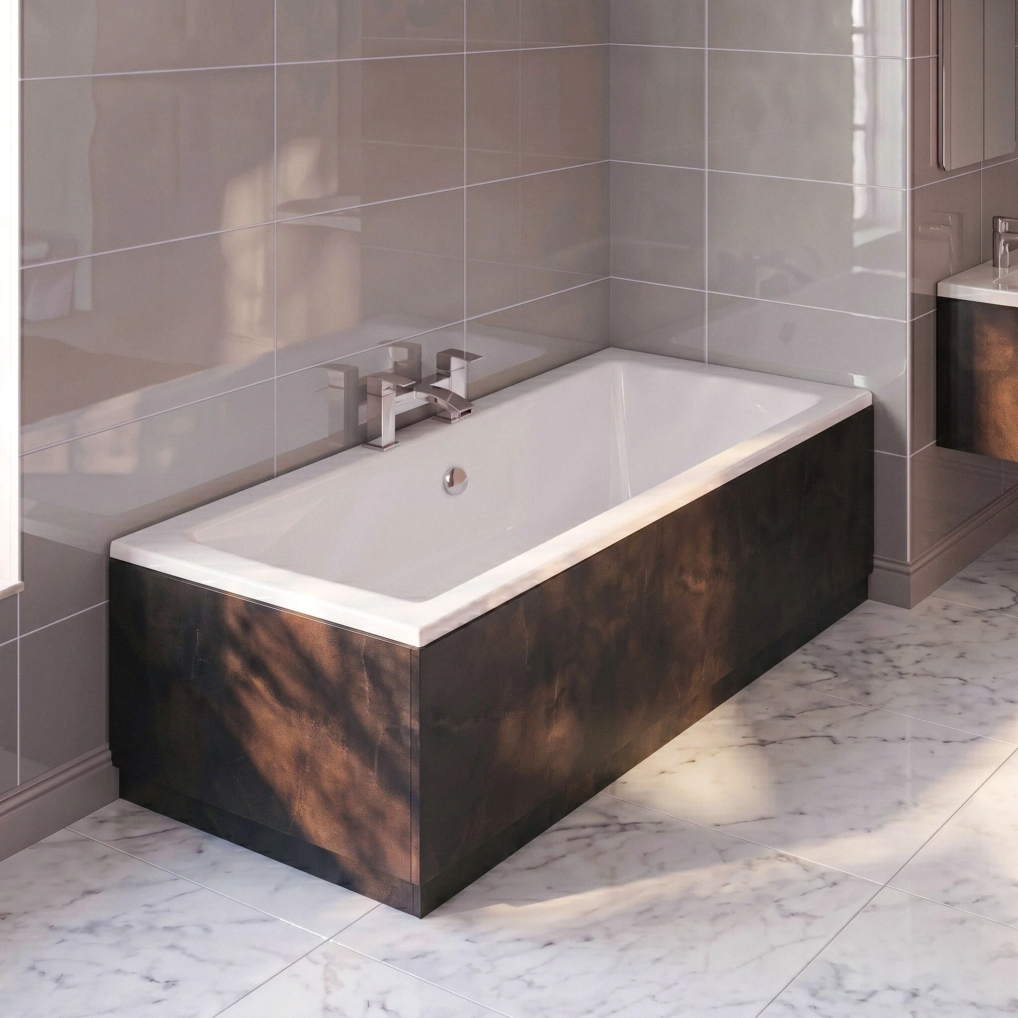 Contemporary 700mm Square Bath End Panel - Choice of Colour - Image 10