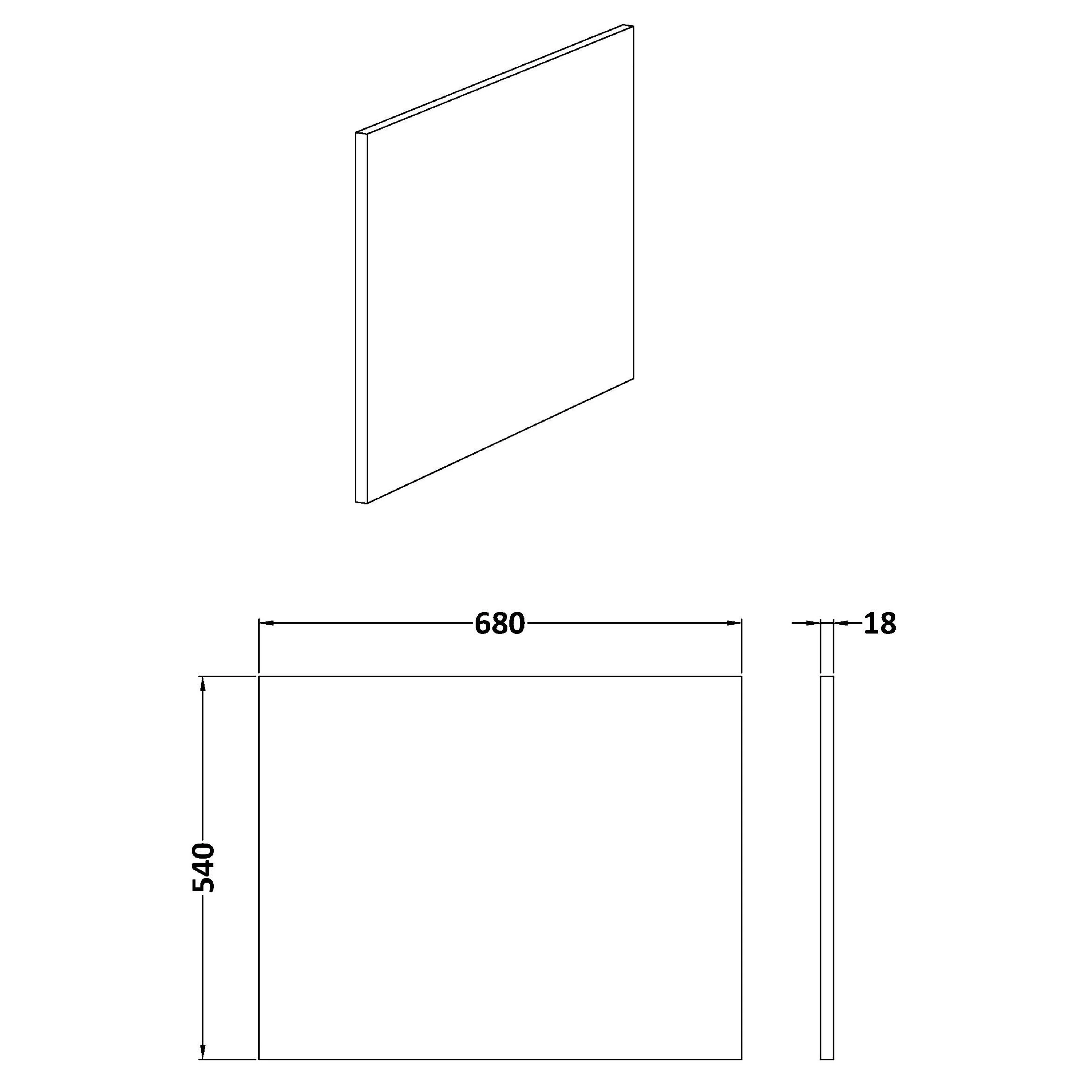 Contemporary 700mm Square Bath End Panel - Choice of Colour - Image 2