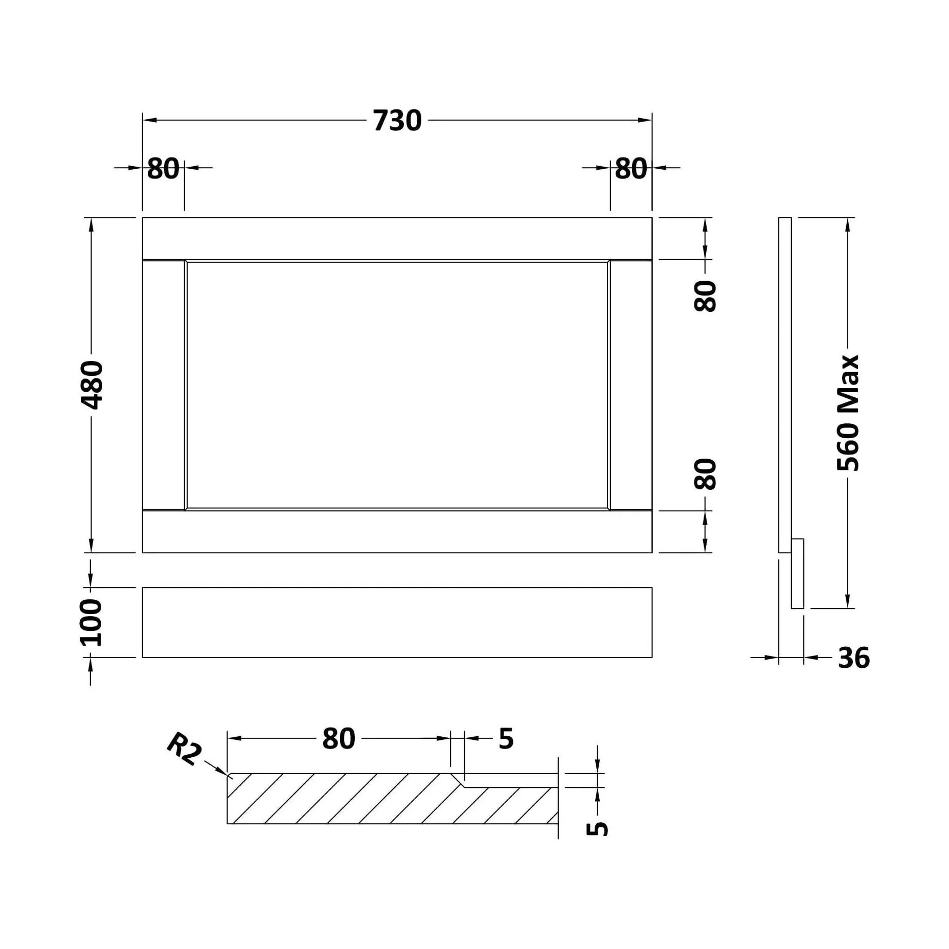 750mm Bath End Panel WGGREY - Image 2