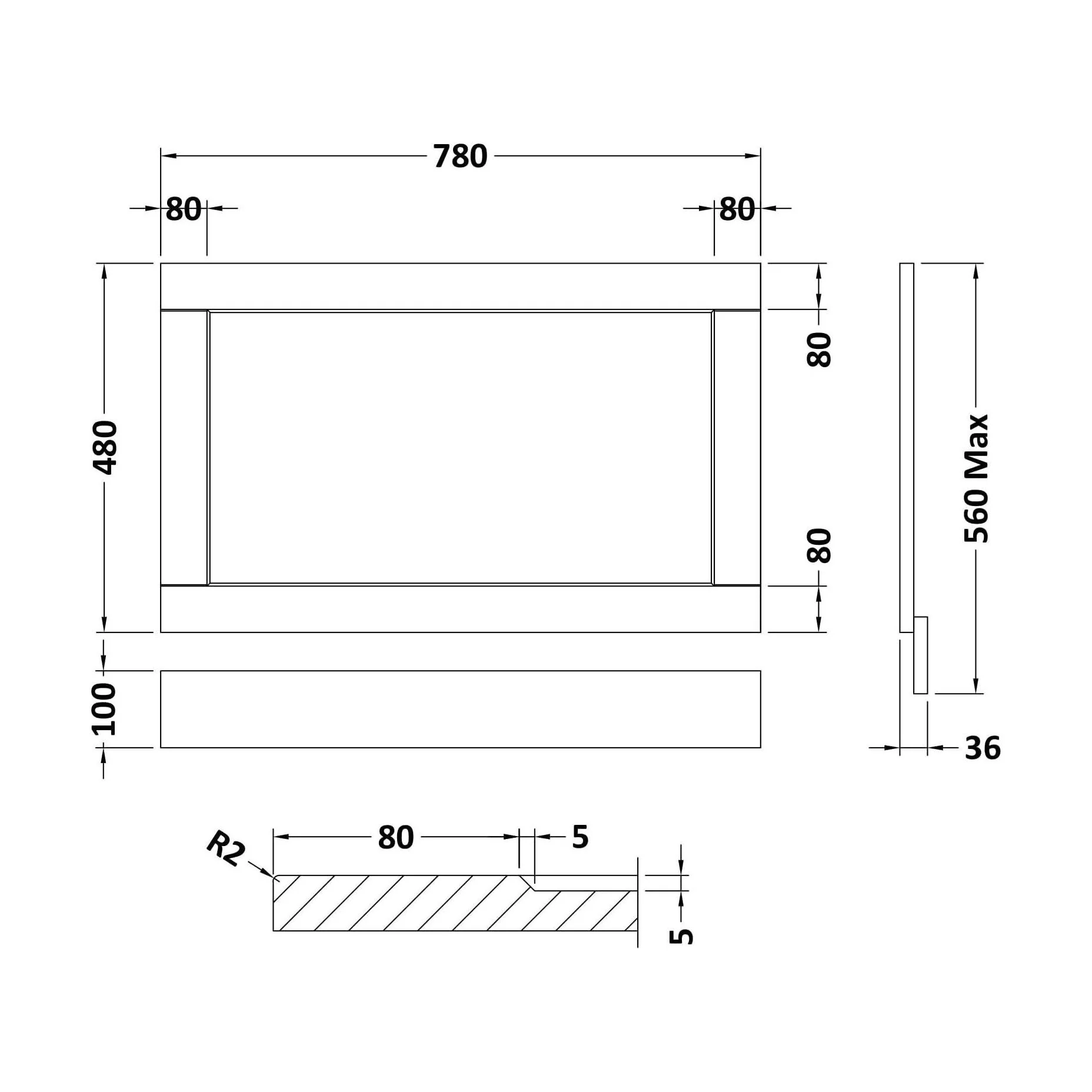 800mm End Panel WGBLUE - Image 2