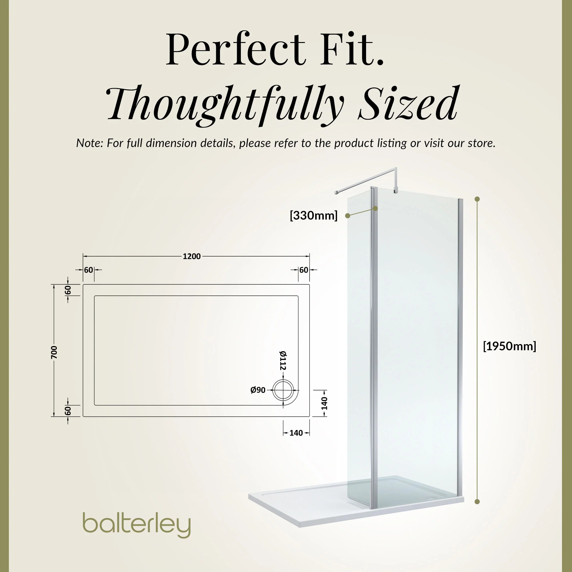 Contemporary 8mm Glass Walk In Wetroom Screen and Hinged Return Screen and Shower Tray - Choice of Size and Finish - Image 189