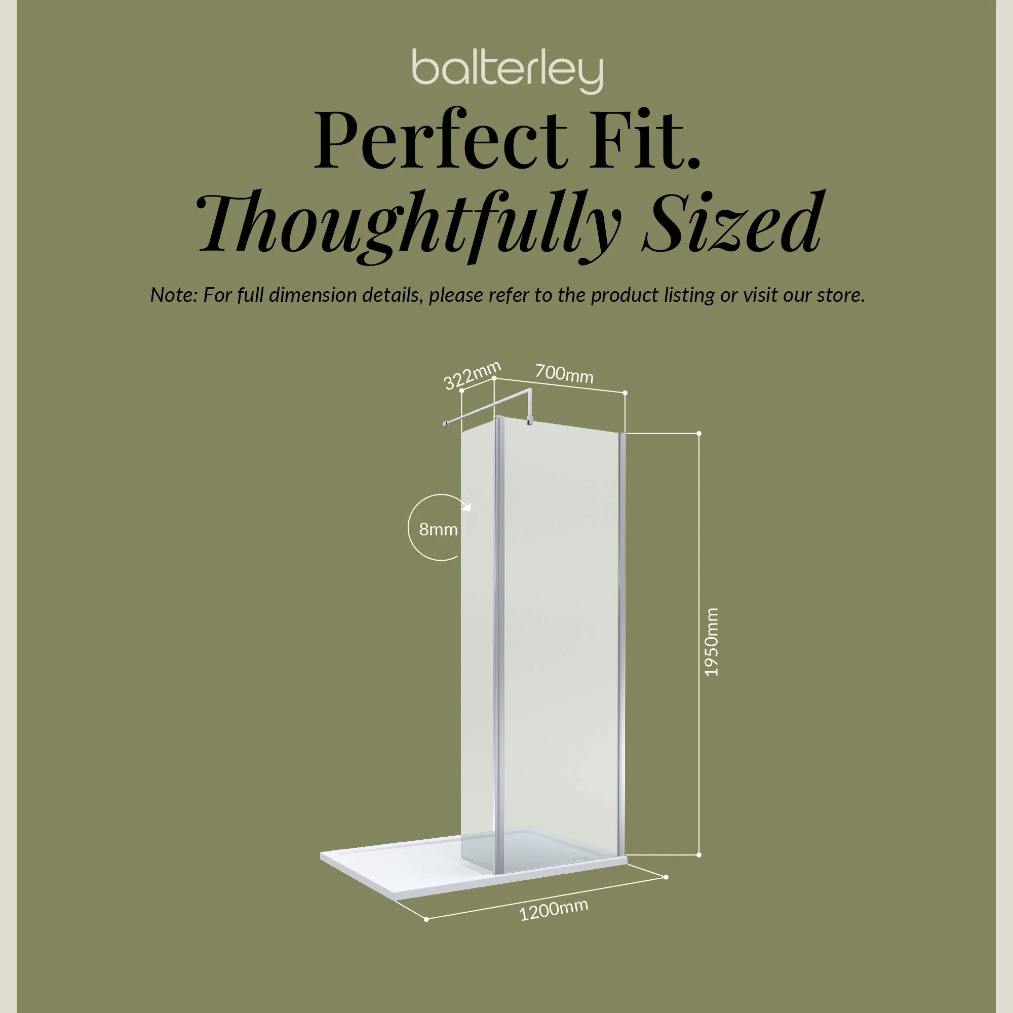 Contemporary 8mm Glass Walk In Wetroom Screen and Hinged Return Screen and Shower Tray - Choice of Size and Finish - Image 204