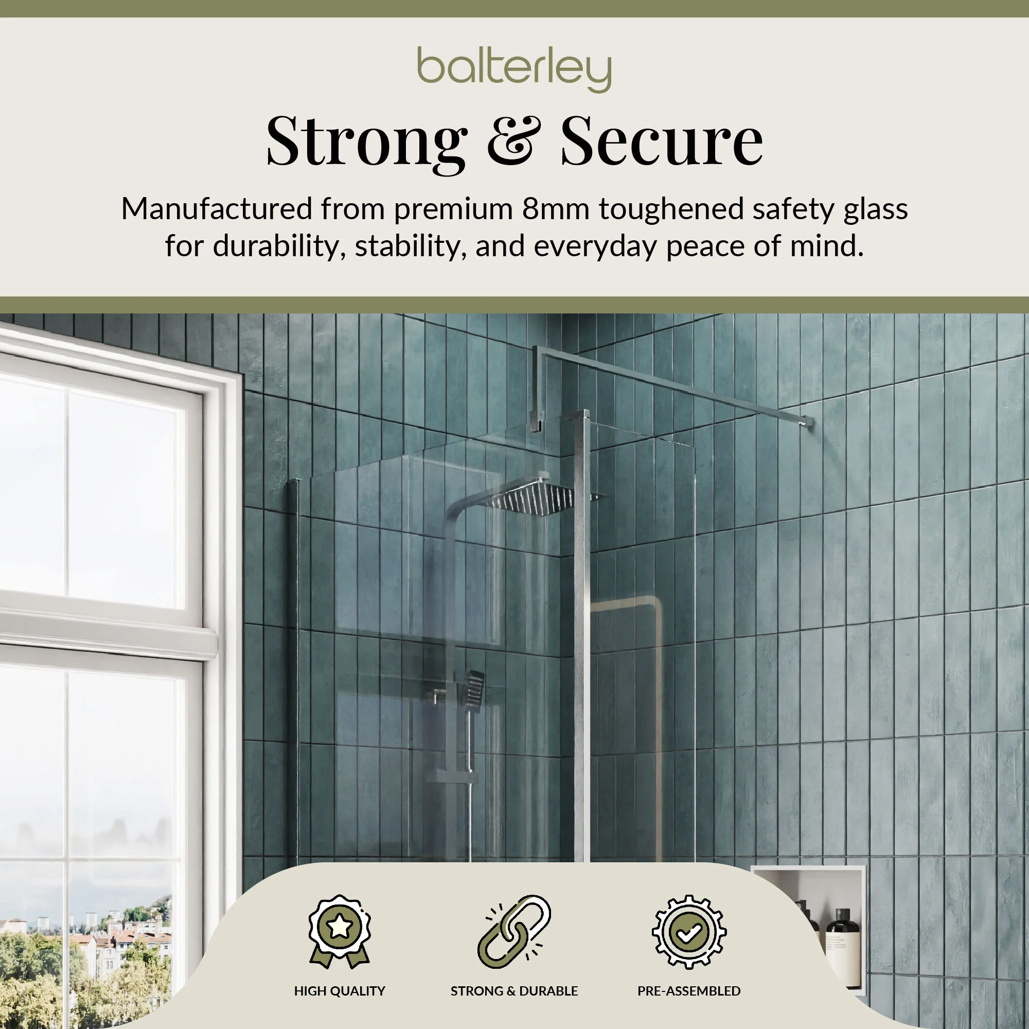 Contemporary 8mm Glass Walk In Wetroom Screen and Hinged Return Screen and Shower Tray - Choice of Size and Finish - Image 220