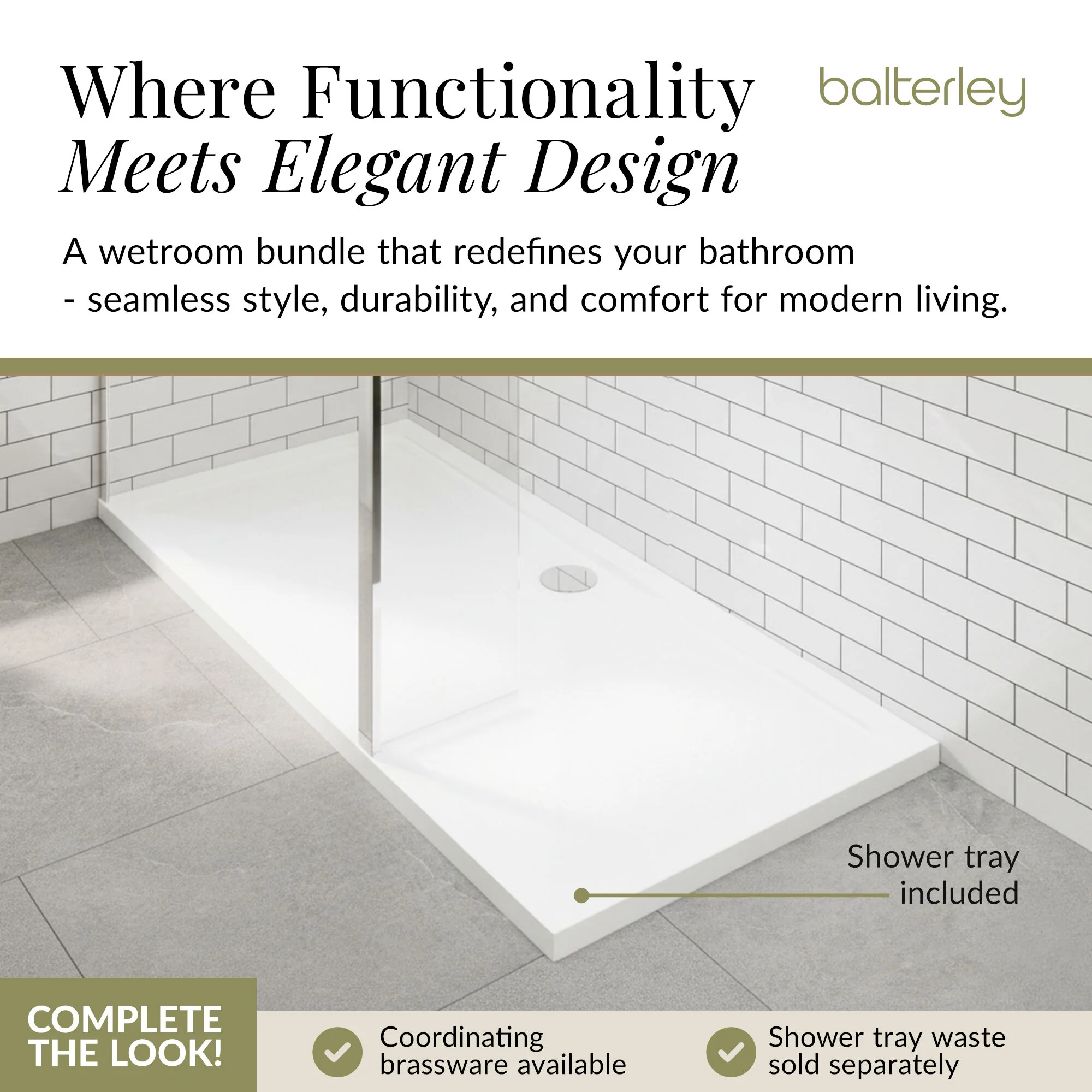 Contemporary 8mm Glass Walk In Wetroom Screen and Hinged Return Screen and Shower Tray - Choice of Size and Finish - Image 222