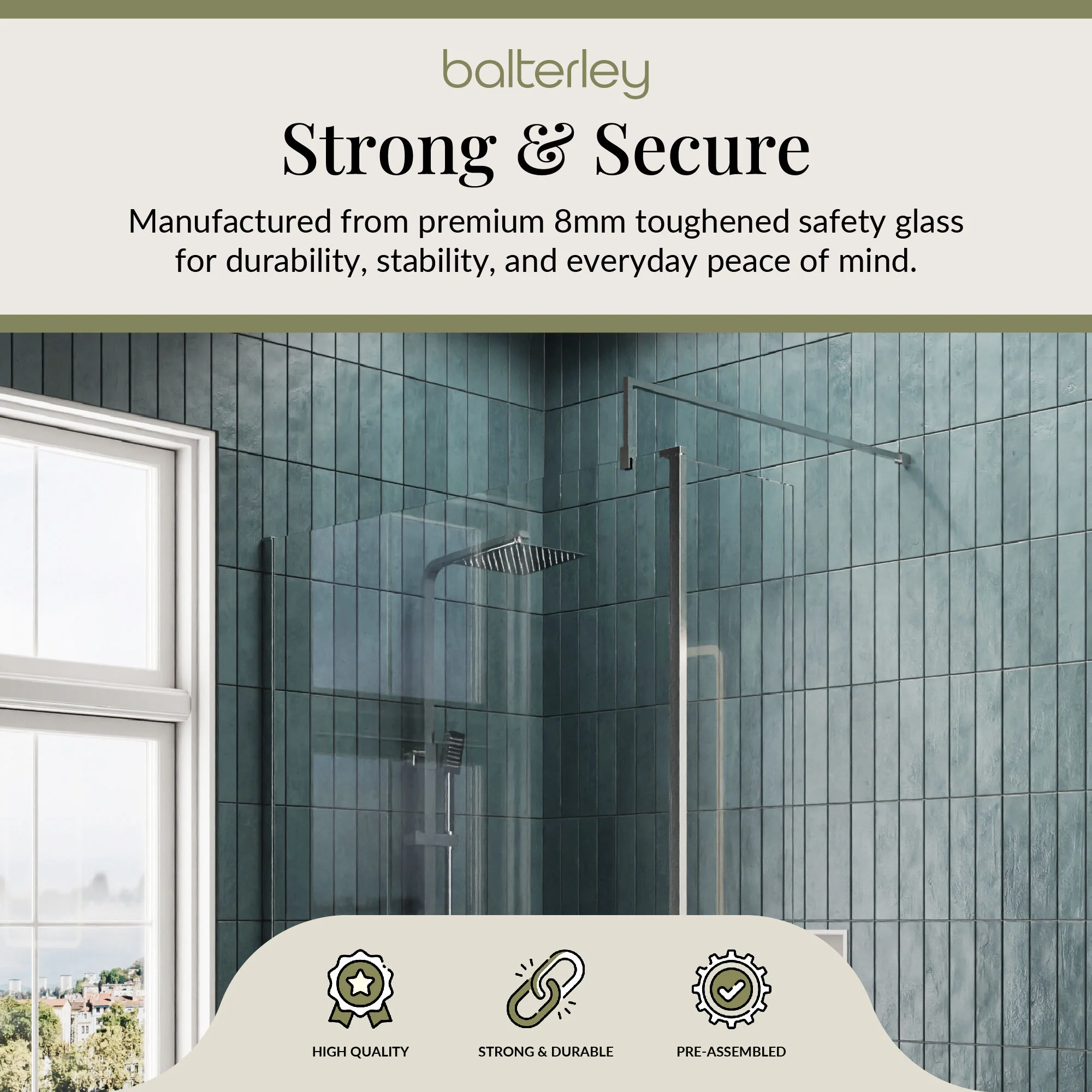 Contemporary 8mm Glass Walk In Wetroom Screen and Hinged Return Screen and Shower Tray - Choice of Size and Finish - Image 237