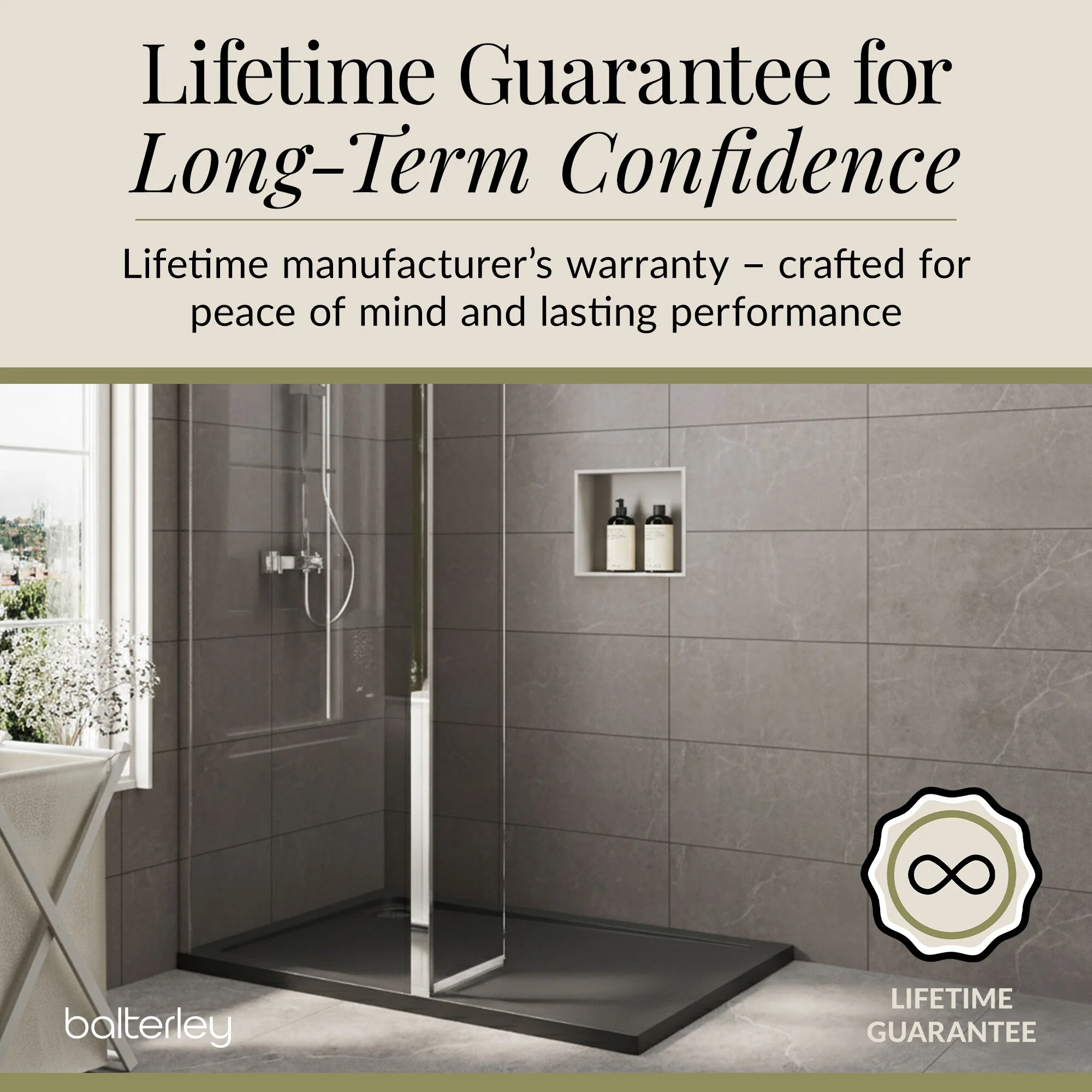 Contemporary 8mm Glass Walk In Wetroom Screen and Hinged Return Screen and Shower Tray - Choice of Size and Finish - Image 240