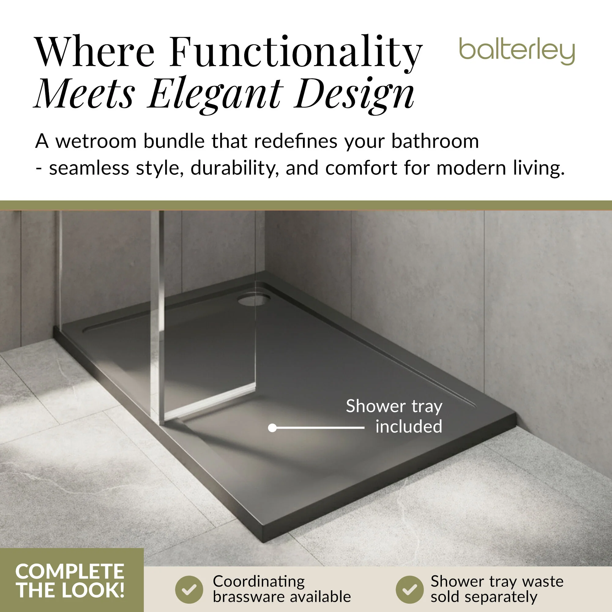 Contemporary 8mm Glass Walk In Wetroom Screen and Hinged Return Screen and Shower Tray - Choice of Size and Finish - Image 244