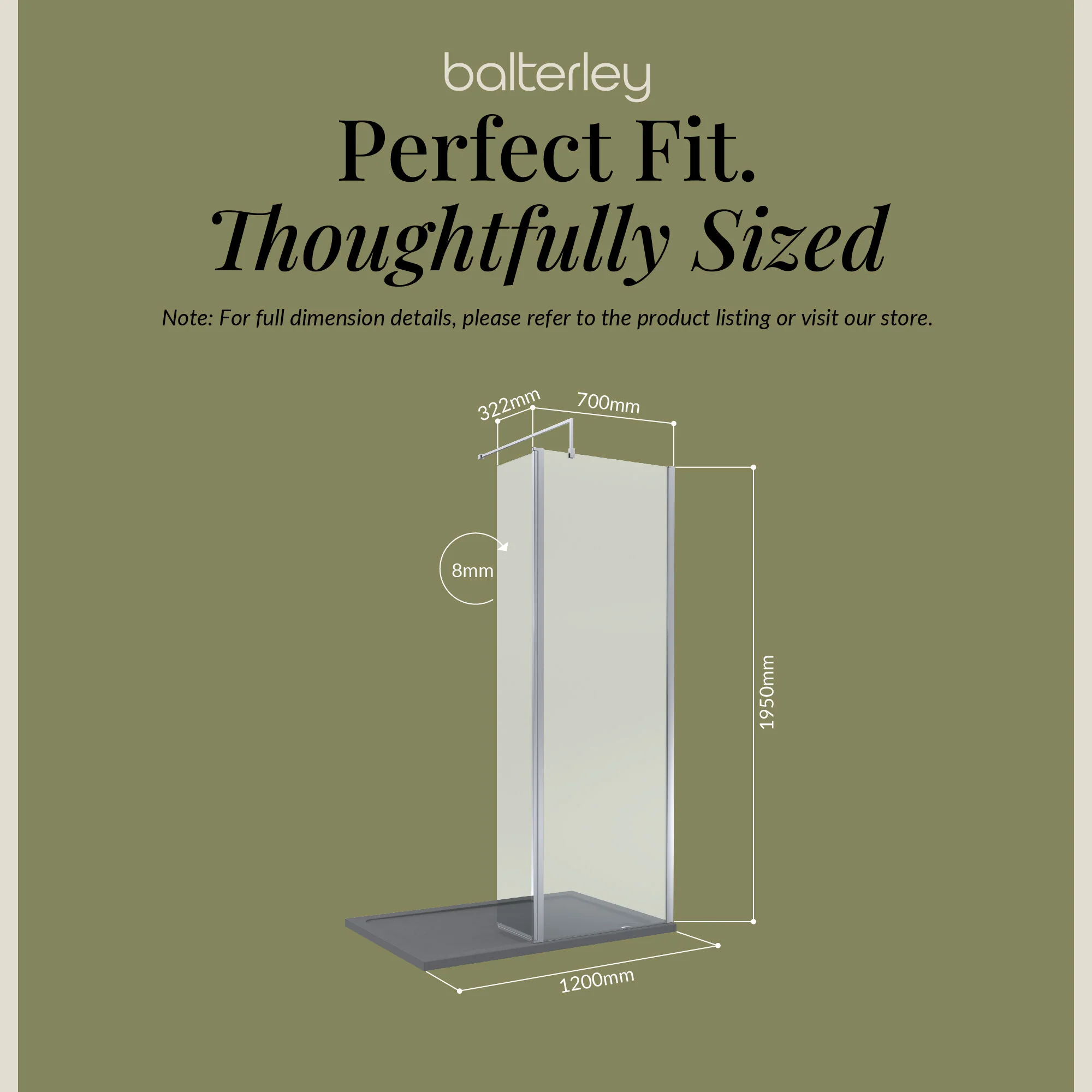 Contemporary 8mm Glass Walk In Wetroom Screen and Hinged Return Screen and Shower Tray - Choice of Size and Finish - Image 249