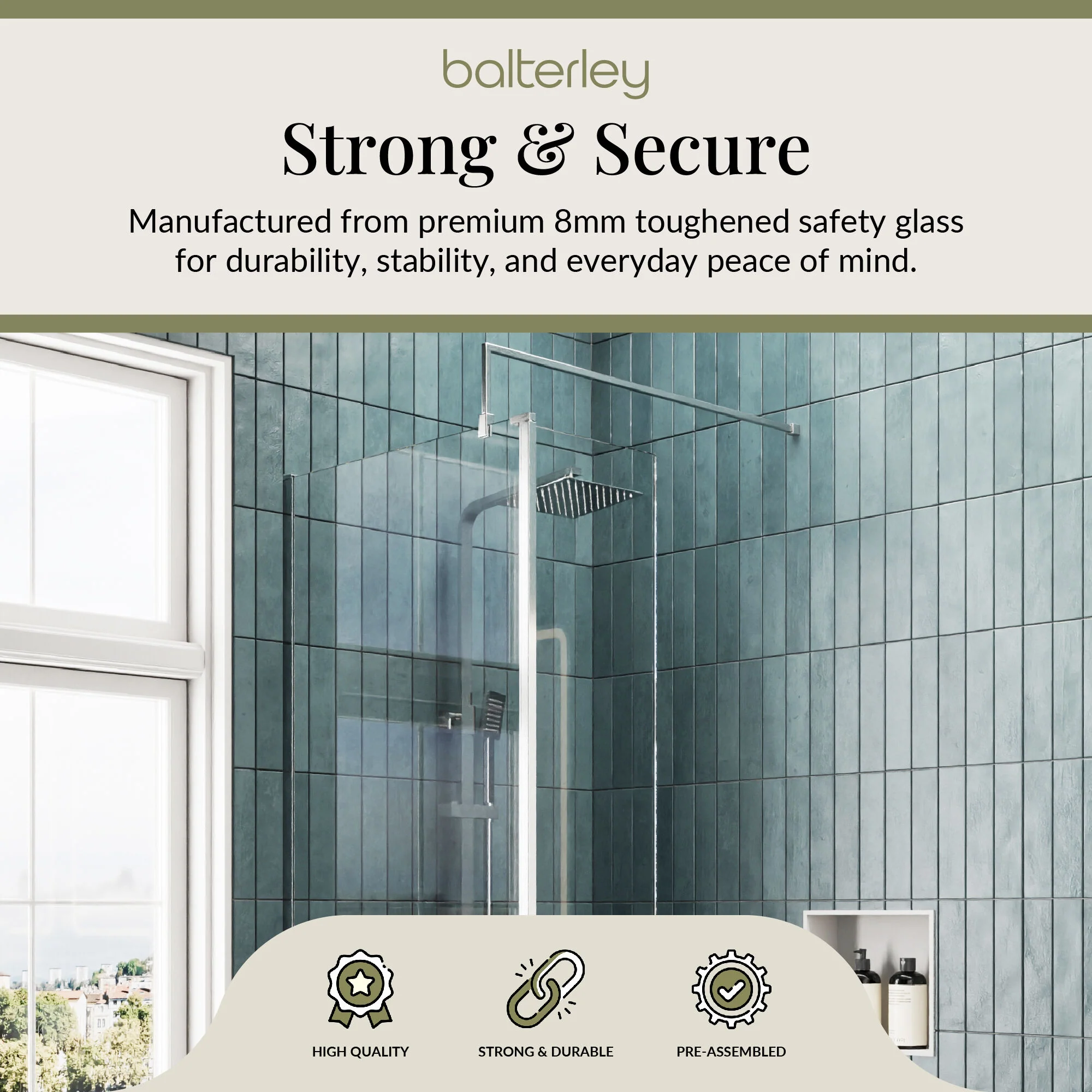 Contemporary 8mm Glass Walk In Wetroom Screen and Hinged Return Screen and Shower Tray - Choice of Size and Finish - Image 251