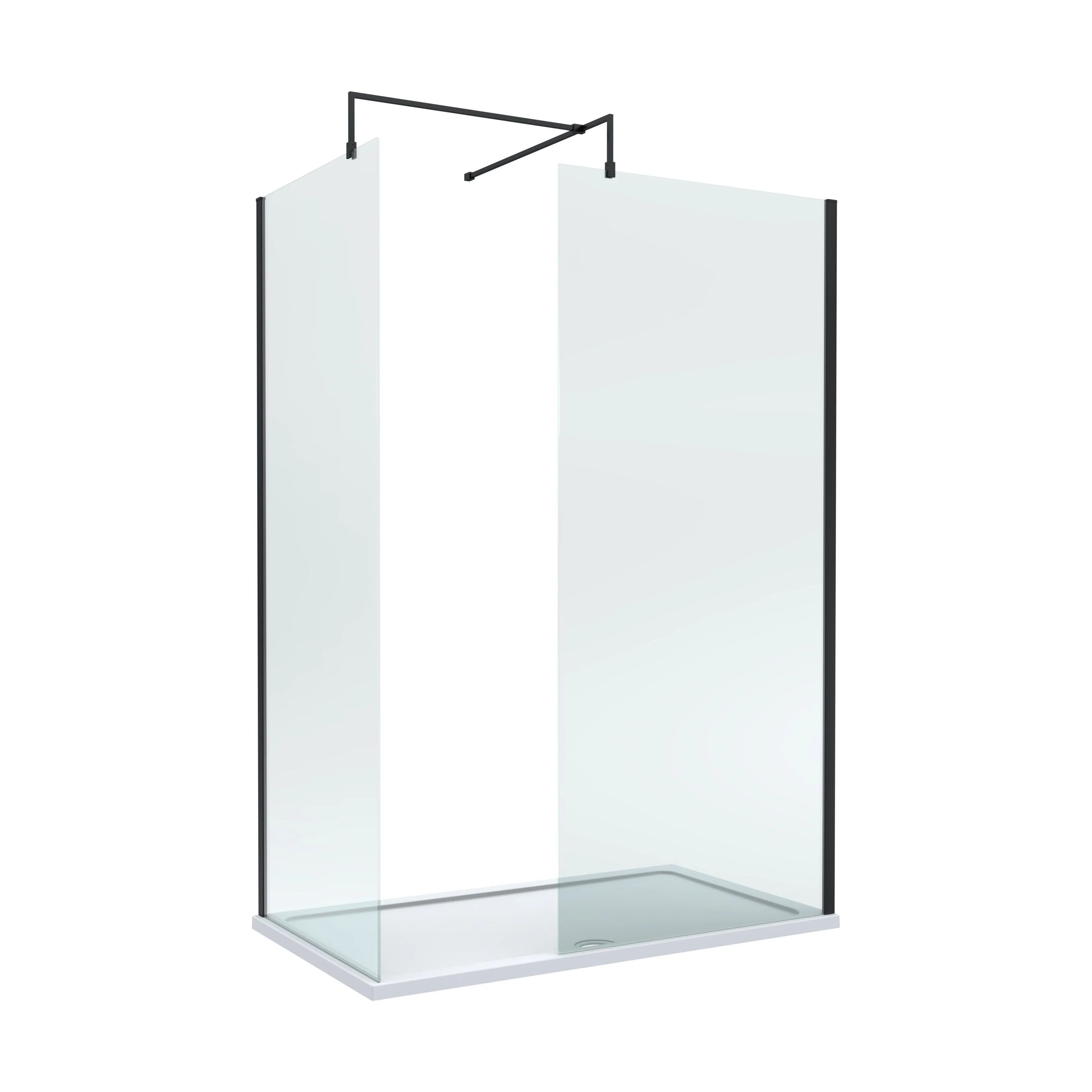Contemporary 8mm Glass Walk In Wetroom Screens and Shower Tray - Choice of Size and Finish - Image 14