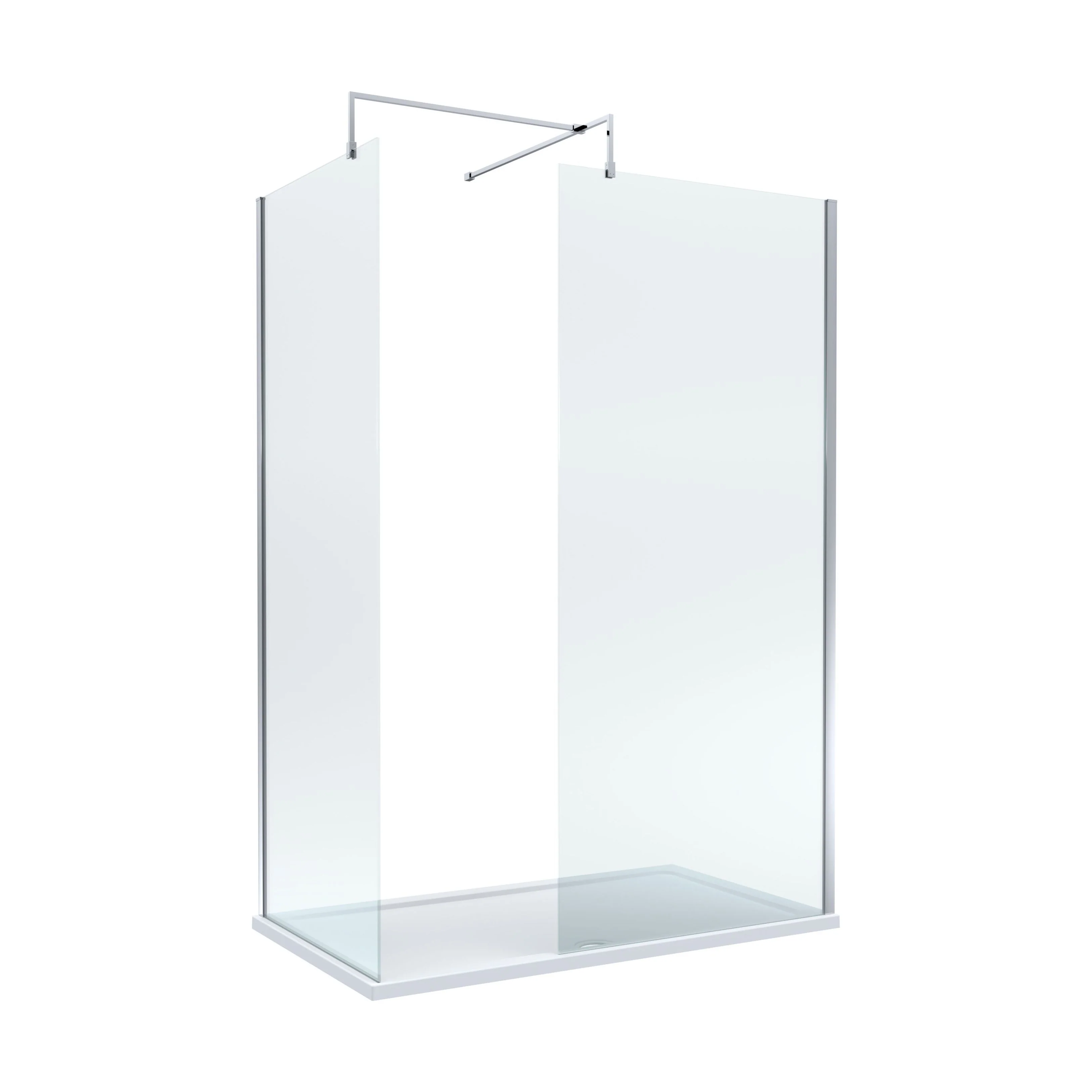 Contemporary 8mm Glass Walk In Wetroom Screens and Shower Tray - Choice of Size and Finish - Image 16