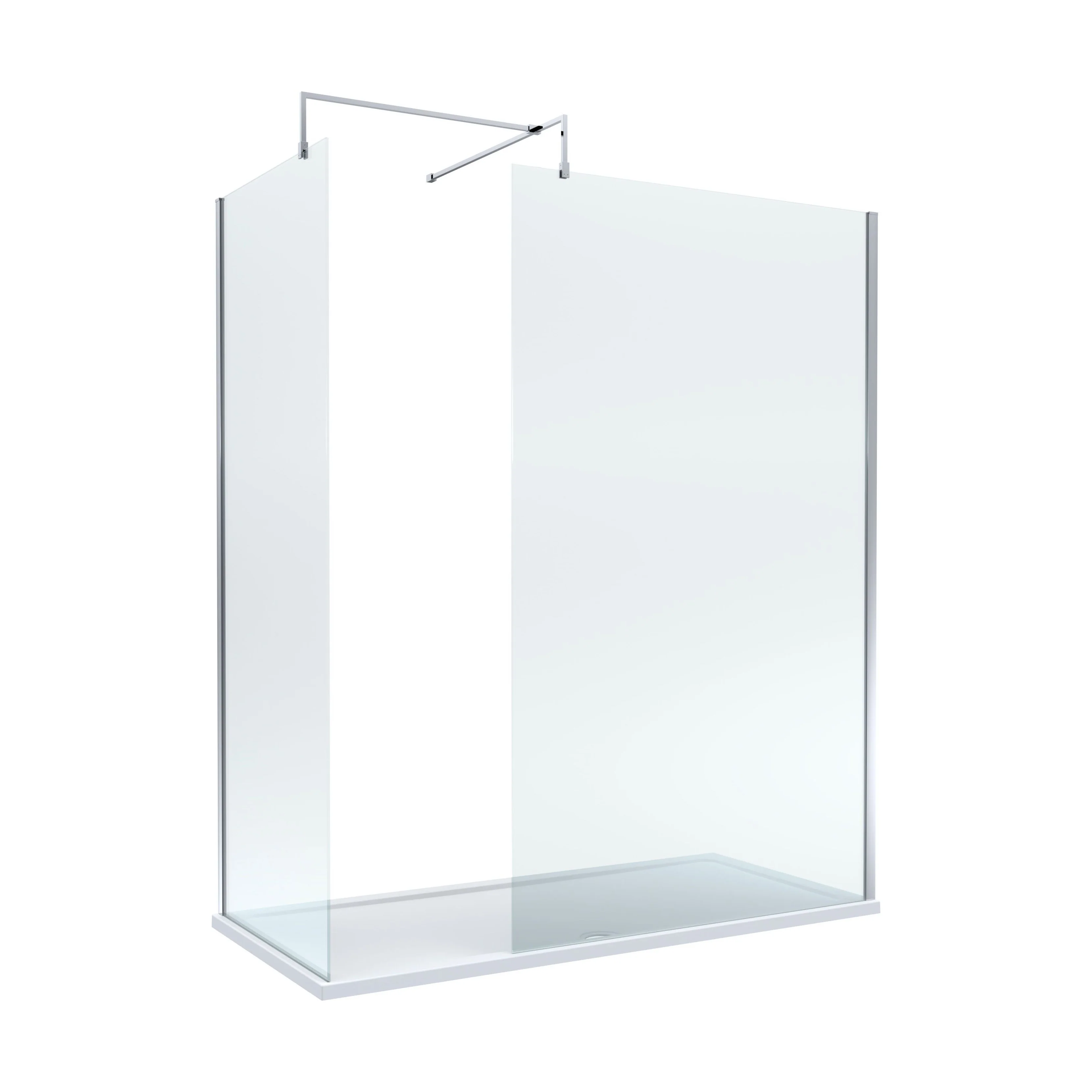Contemporary 8mm Glass Walk In Wetroom Screens and Shower Tray - Choice of Size and Finish - Image 19