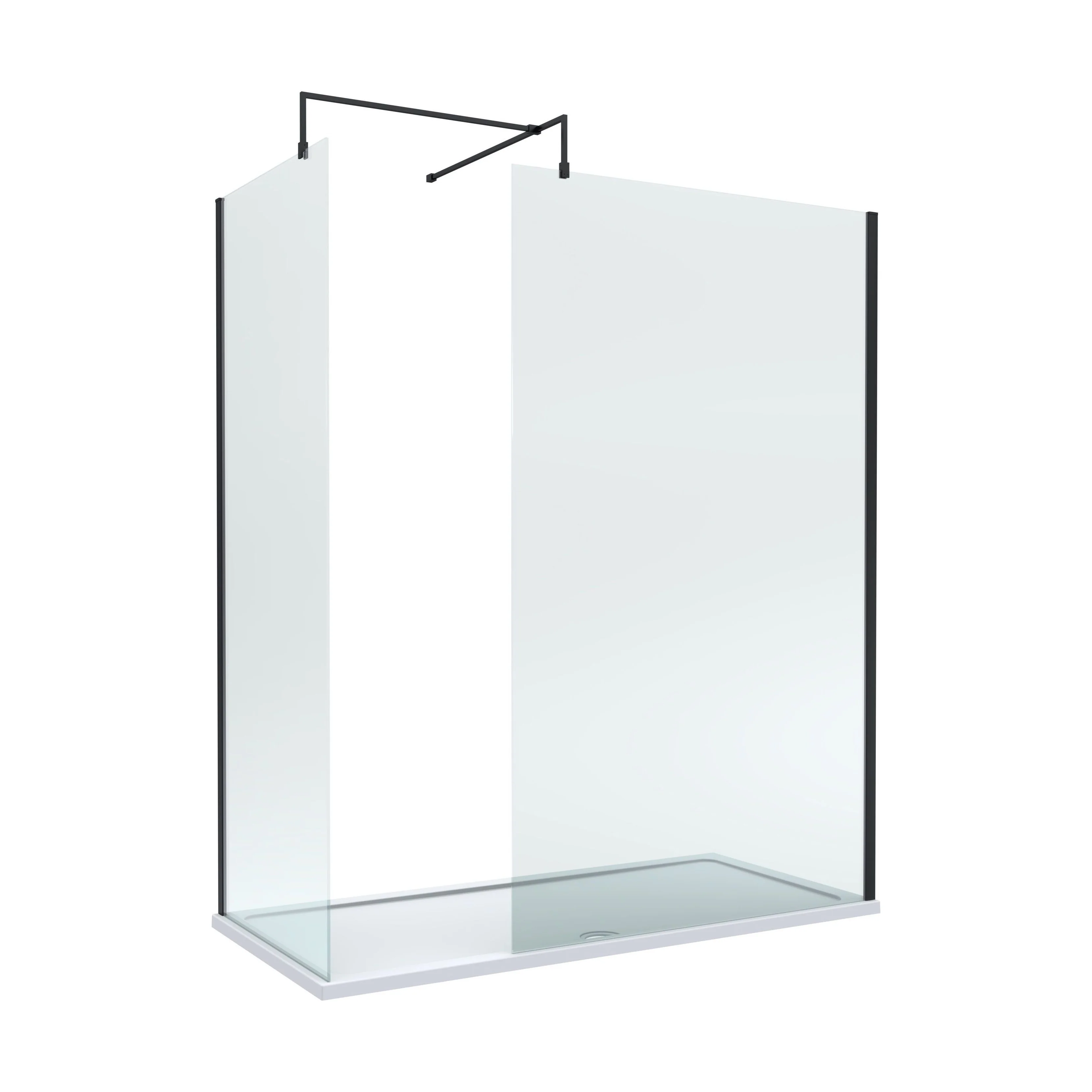 Contemporary 8mm Glass Walk In Wetroom Screens and Shower Tray - Choice of Size and Finish - Image 20