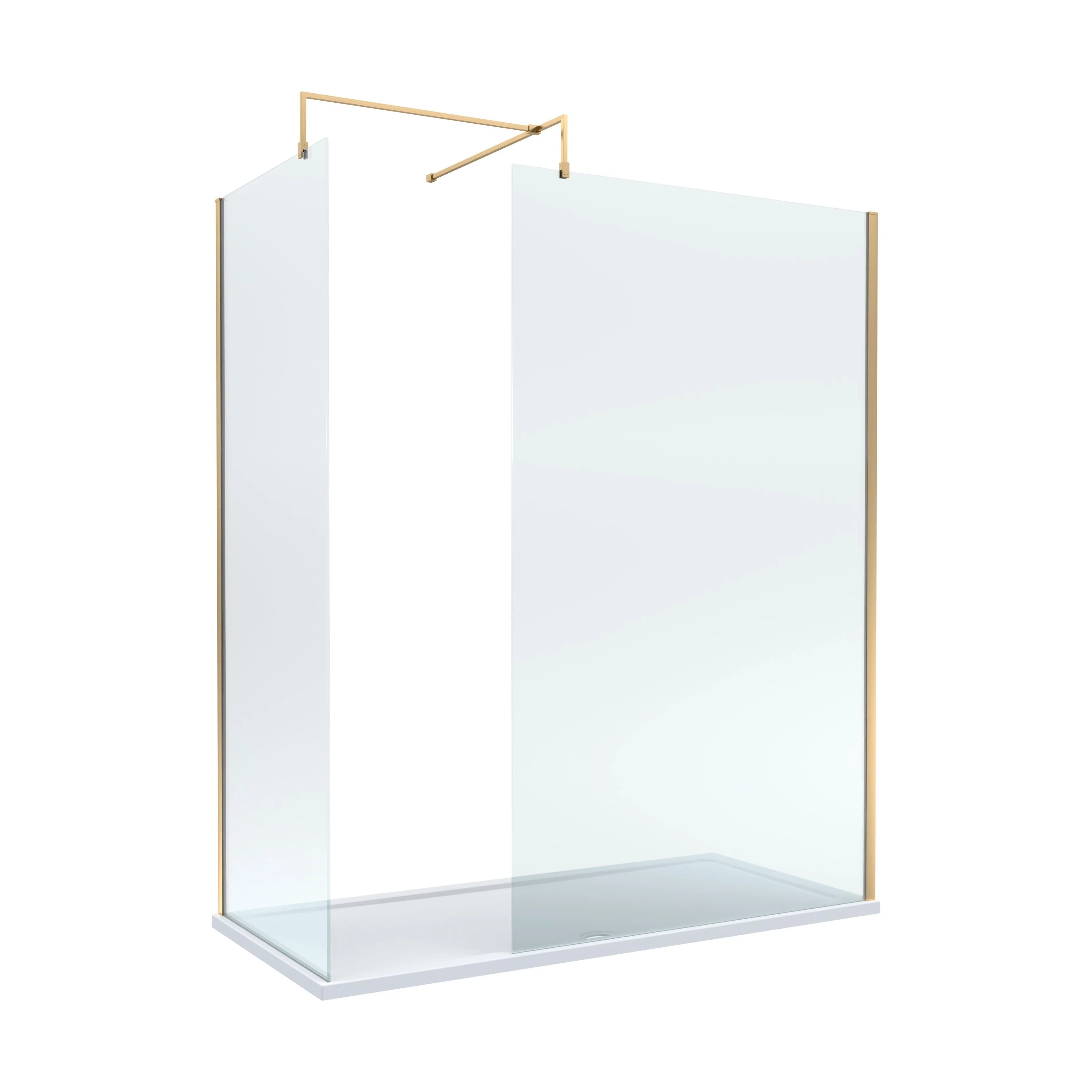 Contemporary 8mm Glass Walk In Wetroom Screens and Shower Tray - Choice of Size and Finish - Image 21