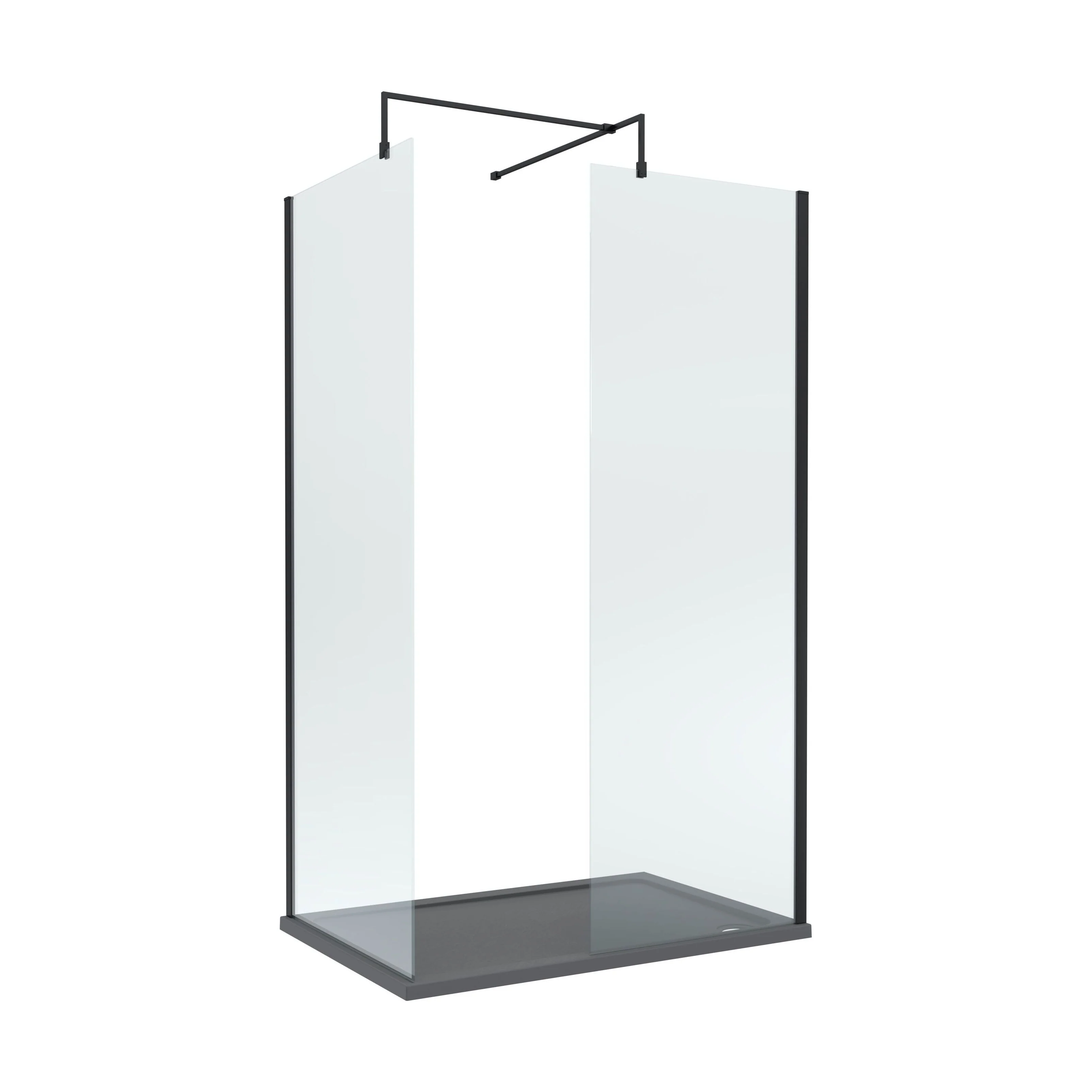 Contemporary 8mm Glass Walk In Wetroom Screens and Shower Tray - Choice of Size and Finish - Image 29