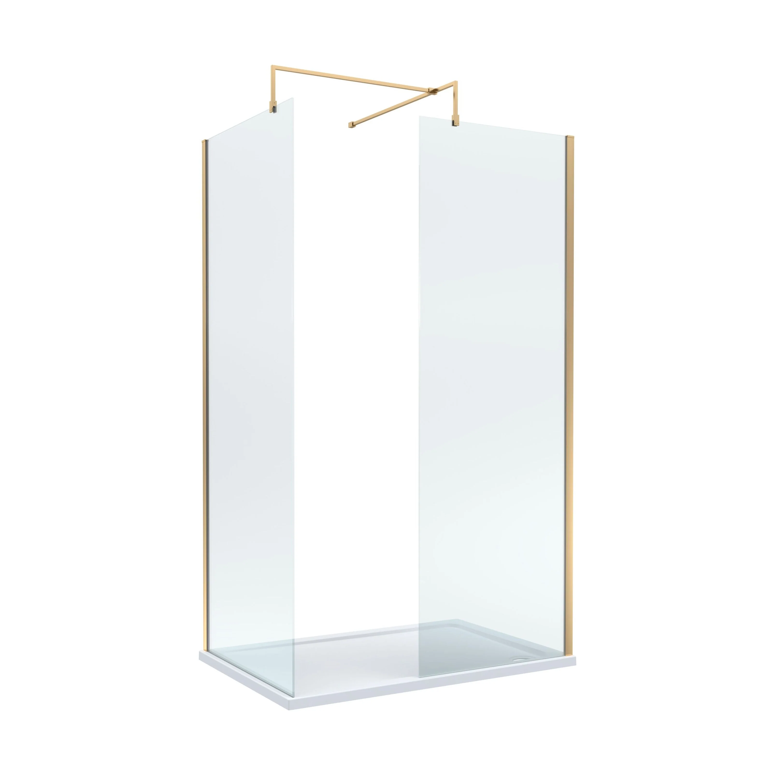 Contemporary 8mm Glass Walk In Wetroom Screens and Shower Tray - Choice of Size and Finish - Image 3