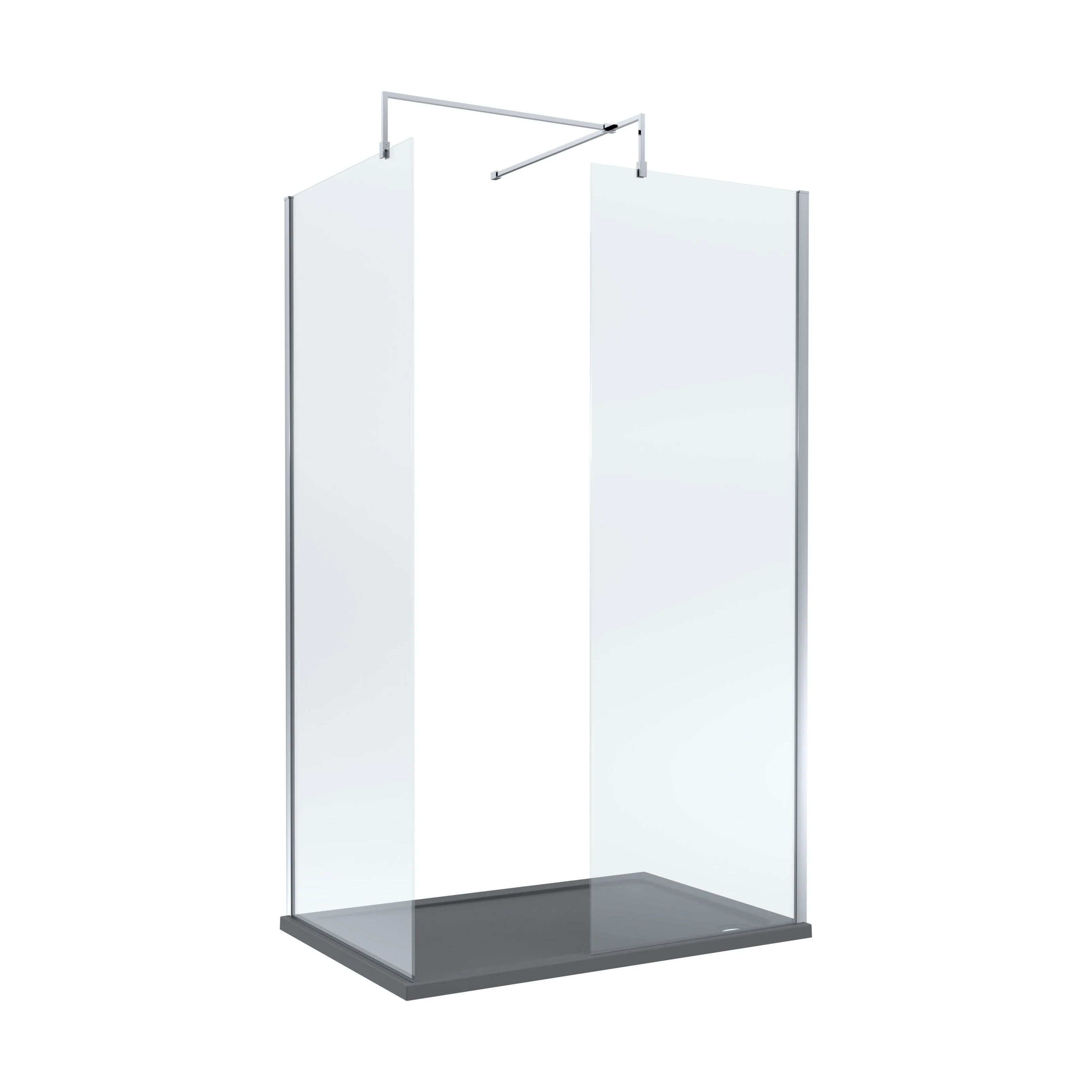 Contemporary 8mm Glass Walk In Wetroom Screens and Shower Tray - Choice of Size and Finish - Image 31