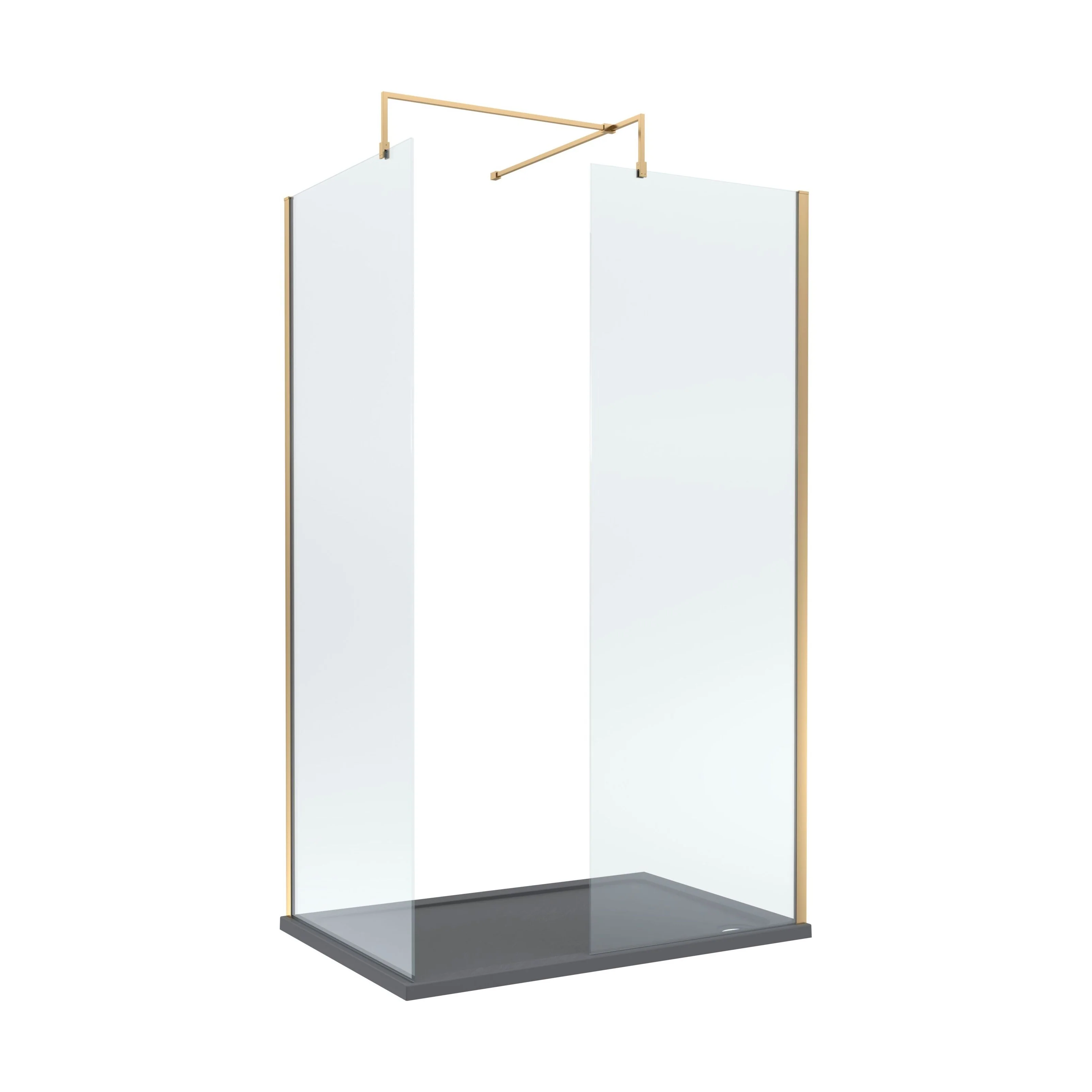 Contemporary 8mm Glass Walk In Wetroom Screens and Shower Tray - Choice of Size and Finish - Image 33