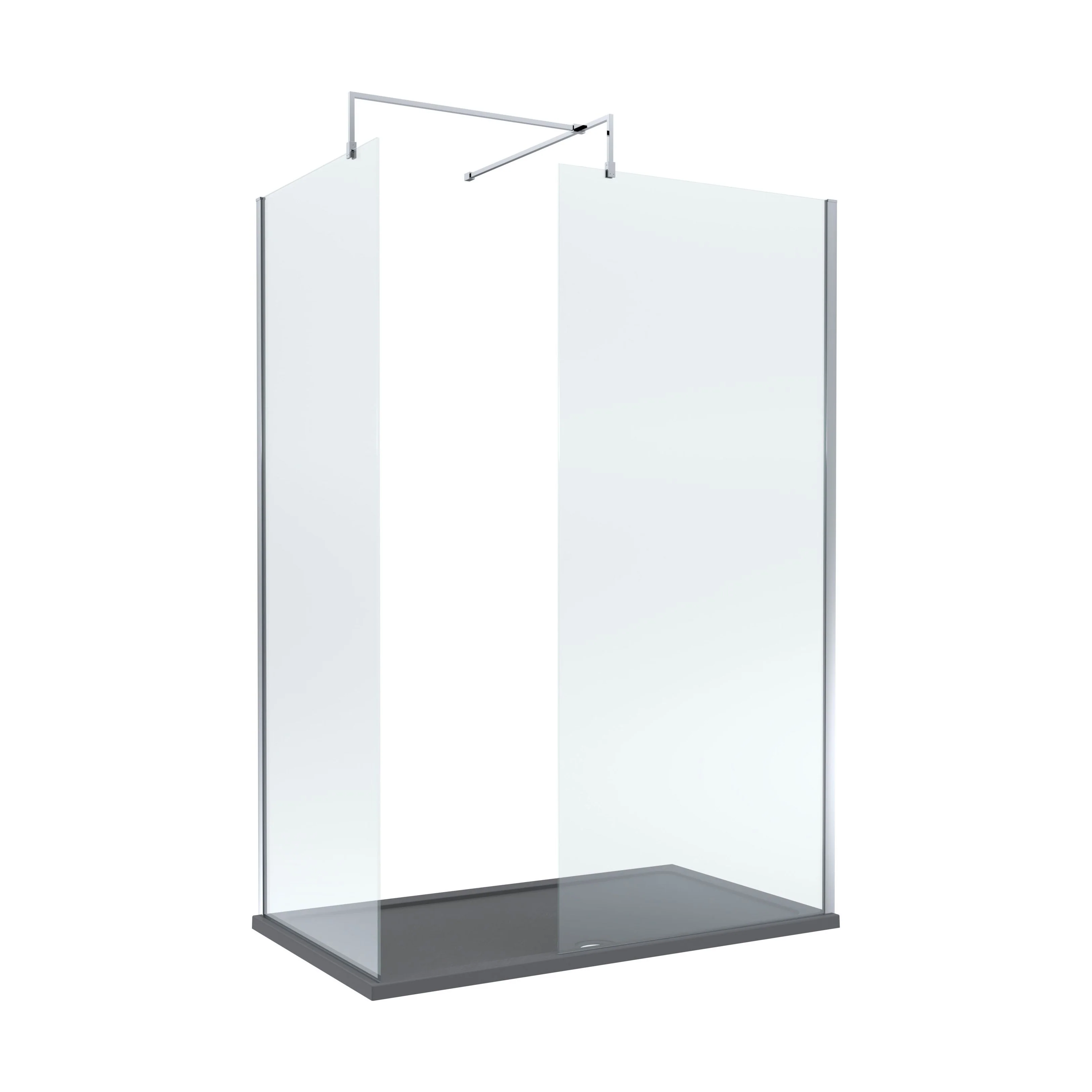 Contemporary 8mm Glass Walk In Wetroom Screens and Shower Tray - Choice of Size and Finish - Image 37