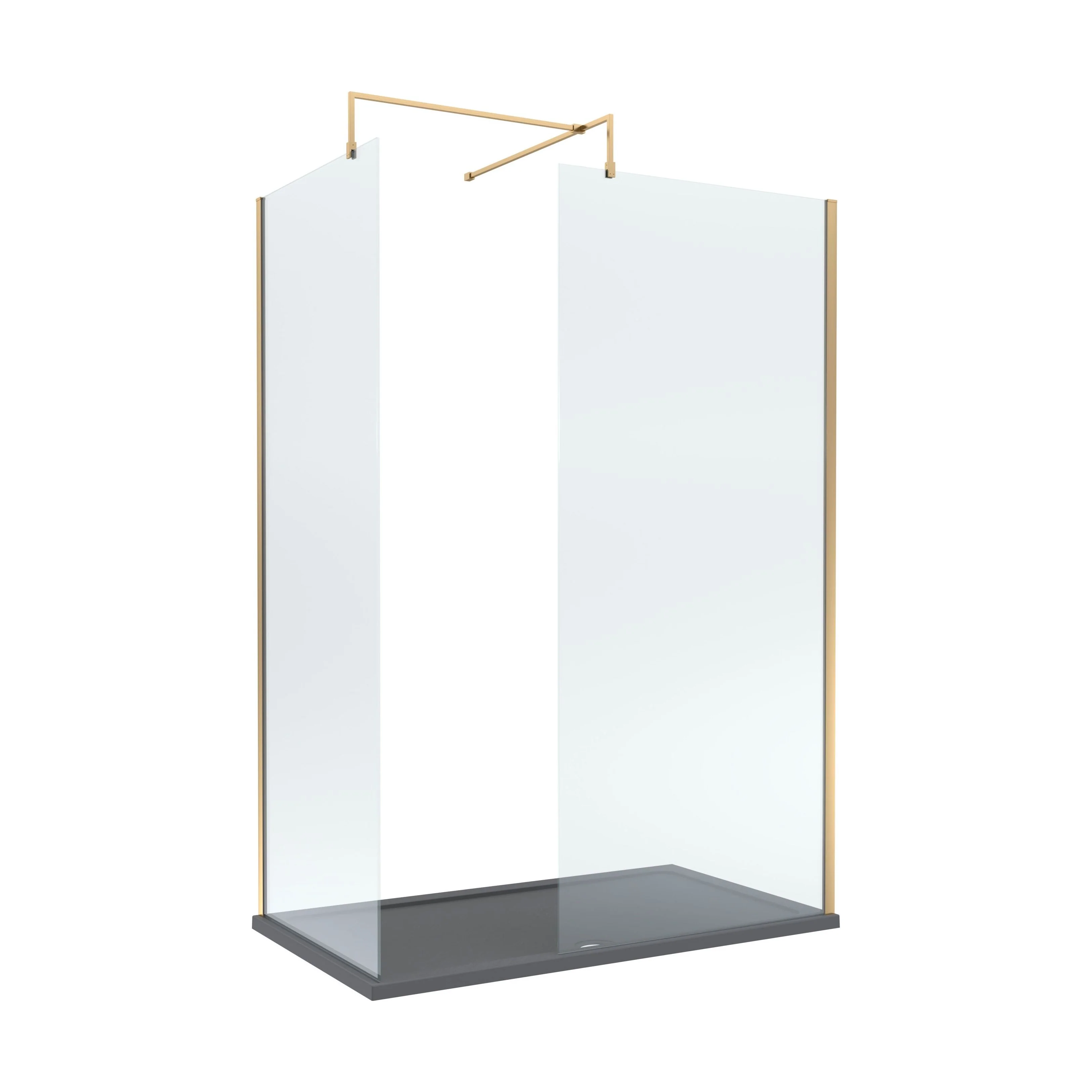 Contemporary 8mm Glass Walk In Wetroom Screens and Shower Tray - Choice of Size and Finish - Image 39