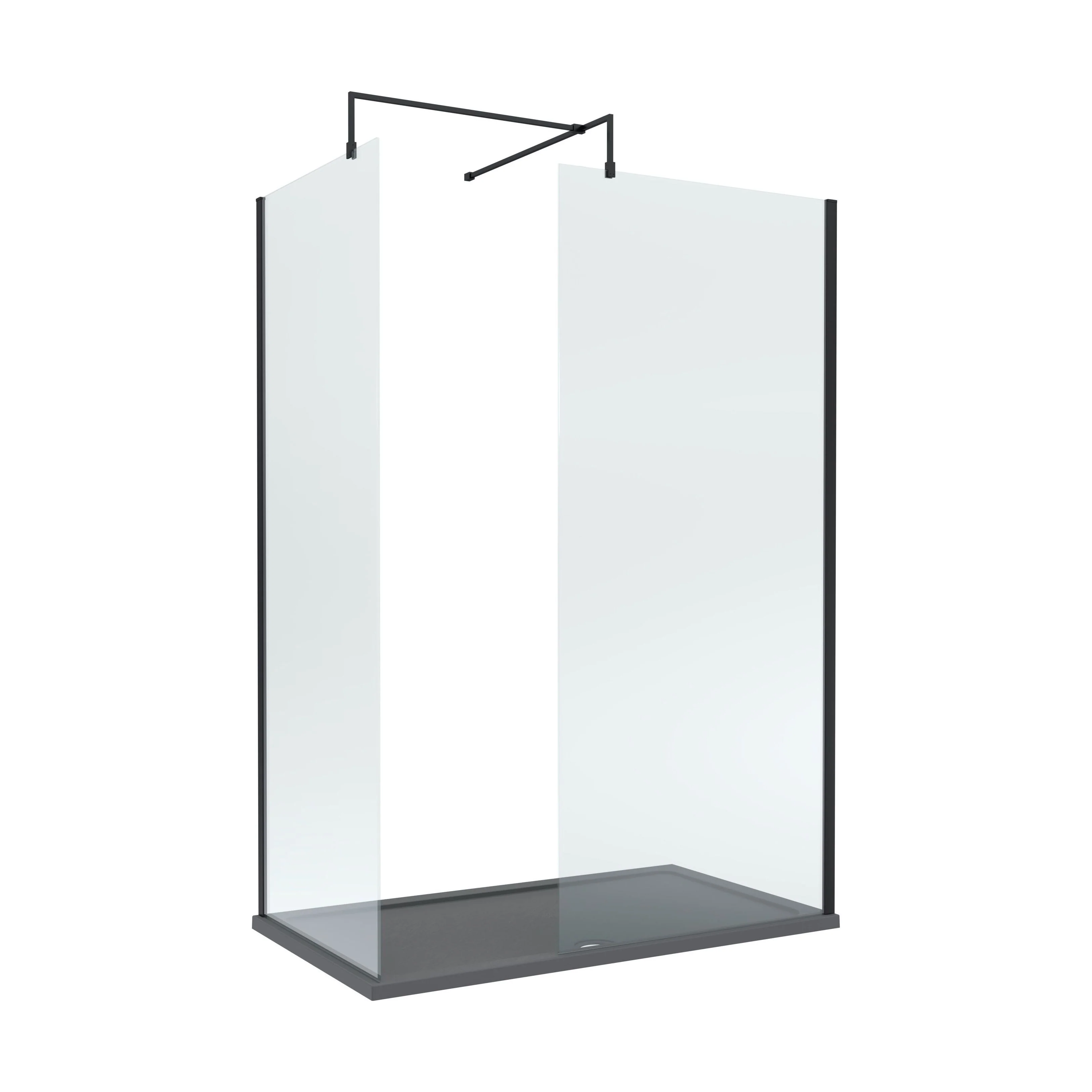 Contemporary 8mm Glass Walk In Wetroom Screens and Shower Tray - Choice of Size and Finish - Image 41