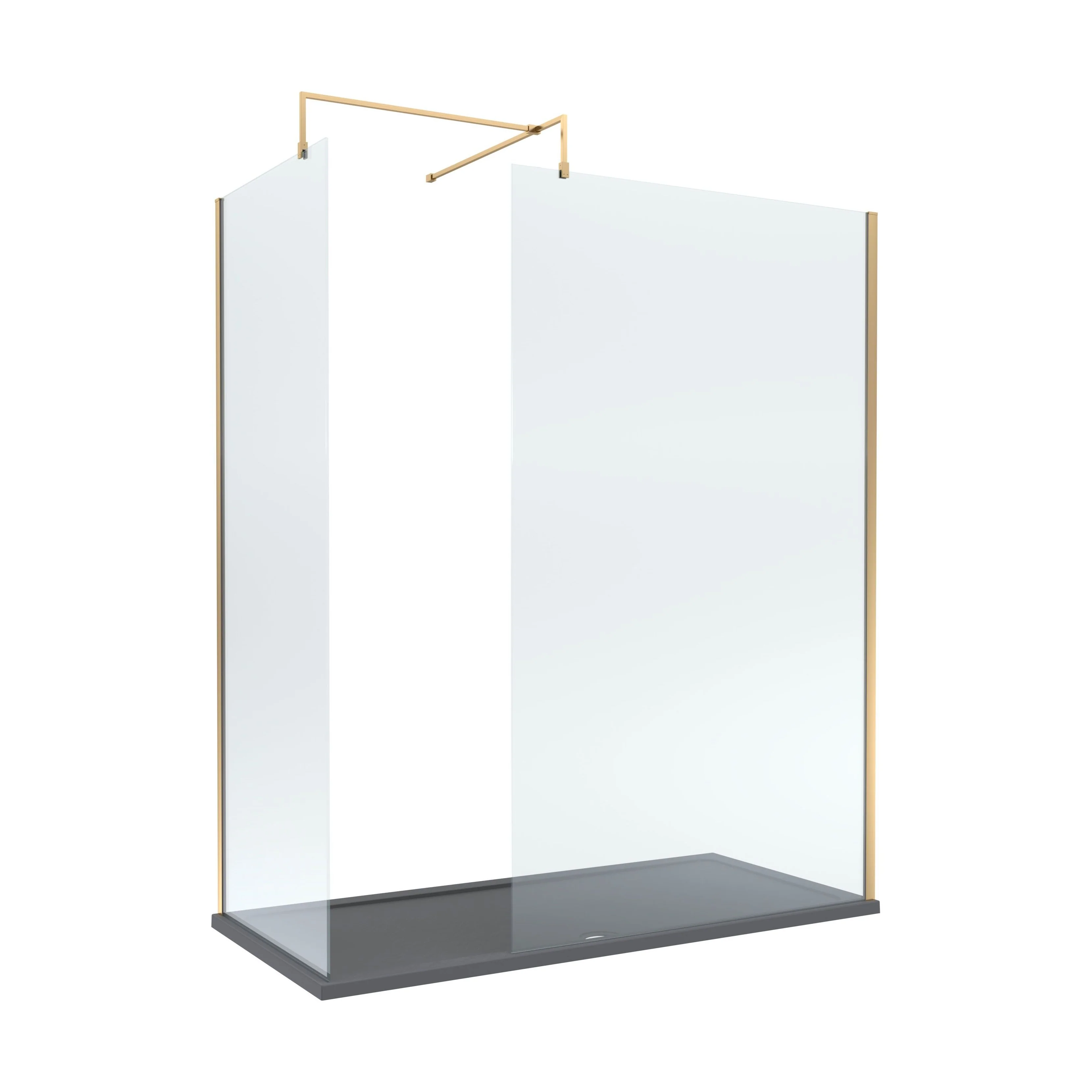 Contemporary 8mm Glass Walk In Wetroom Screens and Shower Tray - Choice of Size and Finish - Image 48