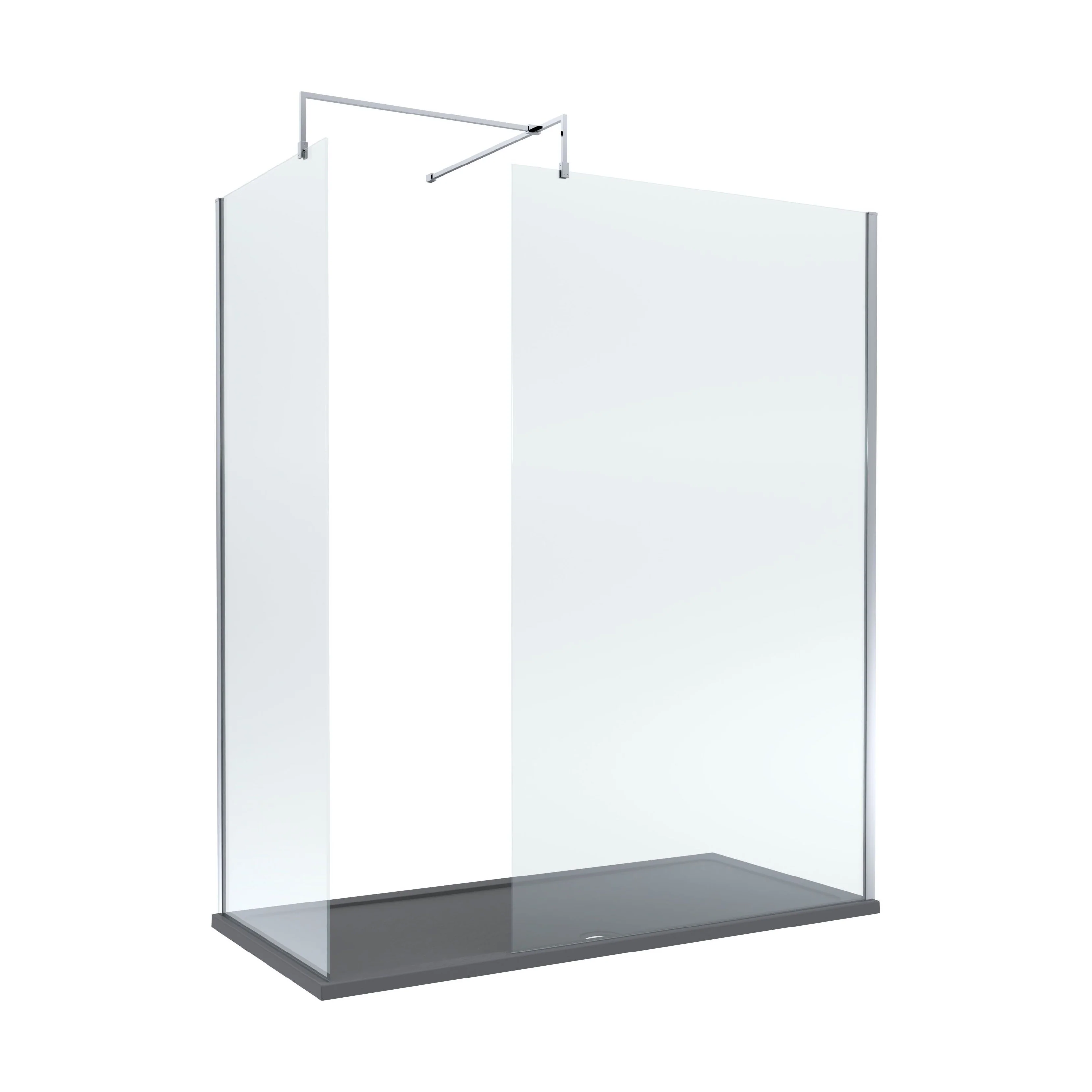 Contemporary 8mm Glass Walk In Wetroom Screens and Shower Tray - Choice of Size and Finish - Image 52